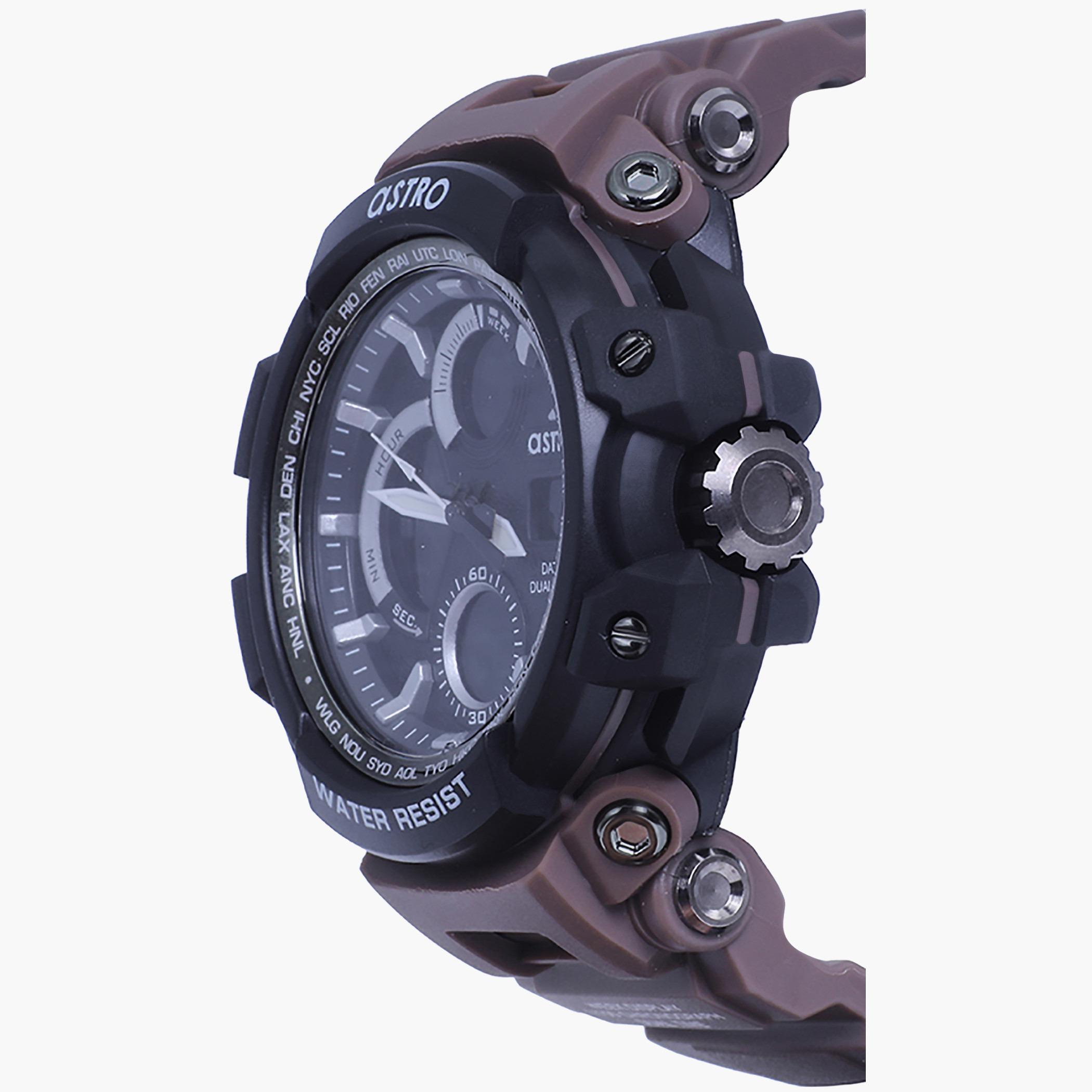 A20807-COFFEE- راقب حزام لدائن تناظرية/ رقمية بنى للرجال أسترو-men-watchesandjewellery-watches-image-2