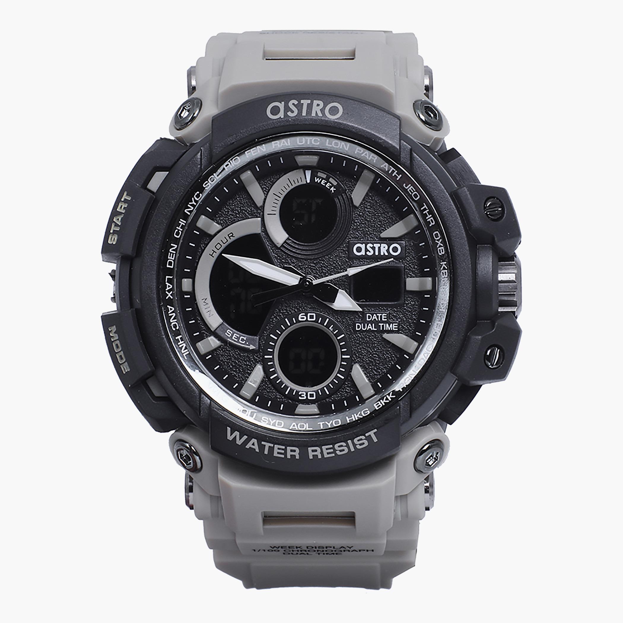 Astro Men Khaki Analog/Digital Plastic Strap Watch - A20807-KHAKI-men-watchesandjewellery-watches-image-1