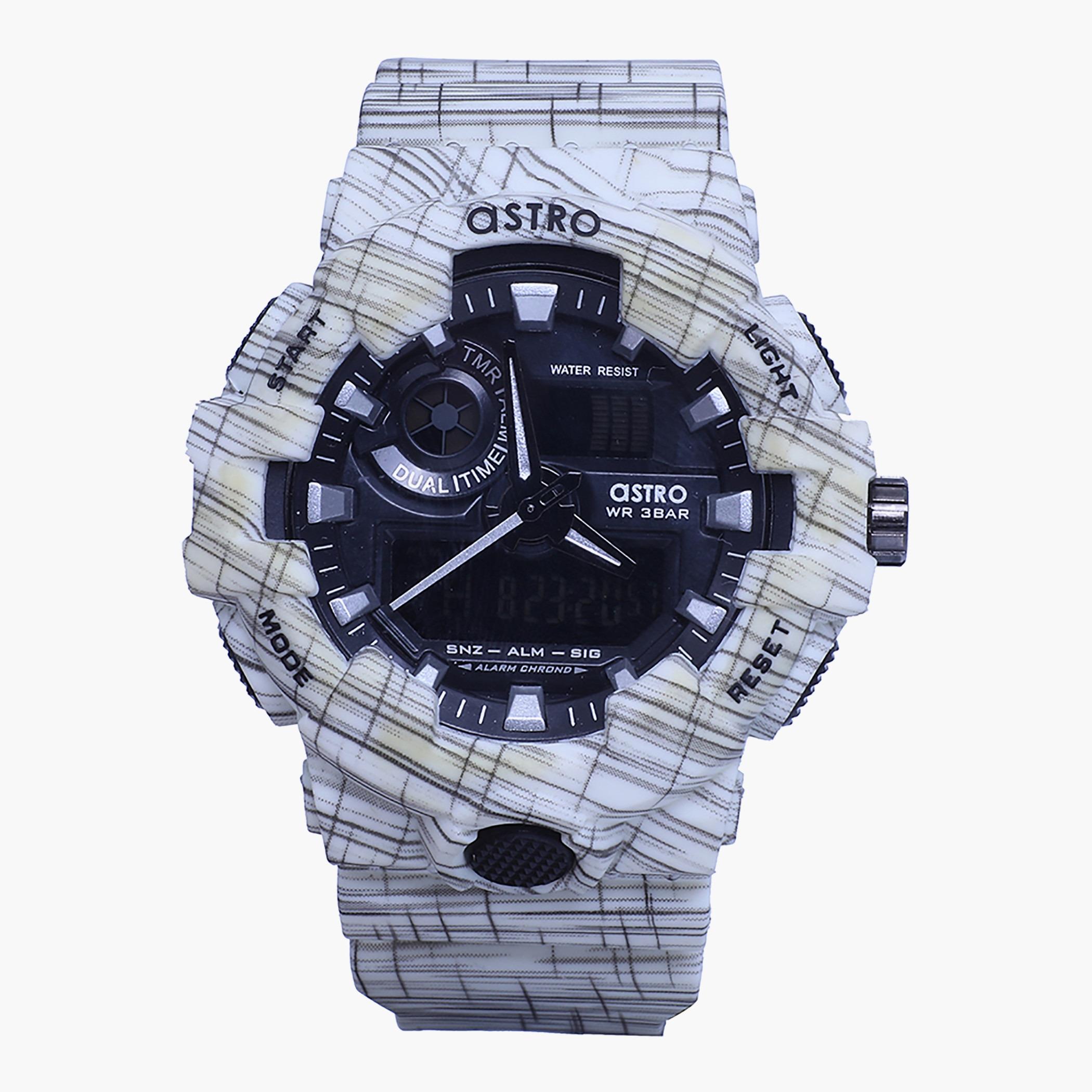 A20806-WHITE- راقب حزام لدائن تناظرية/ رقمية أبيض للرجال أسترو-men-watchesandjewellery-watches-image-1