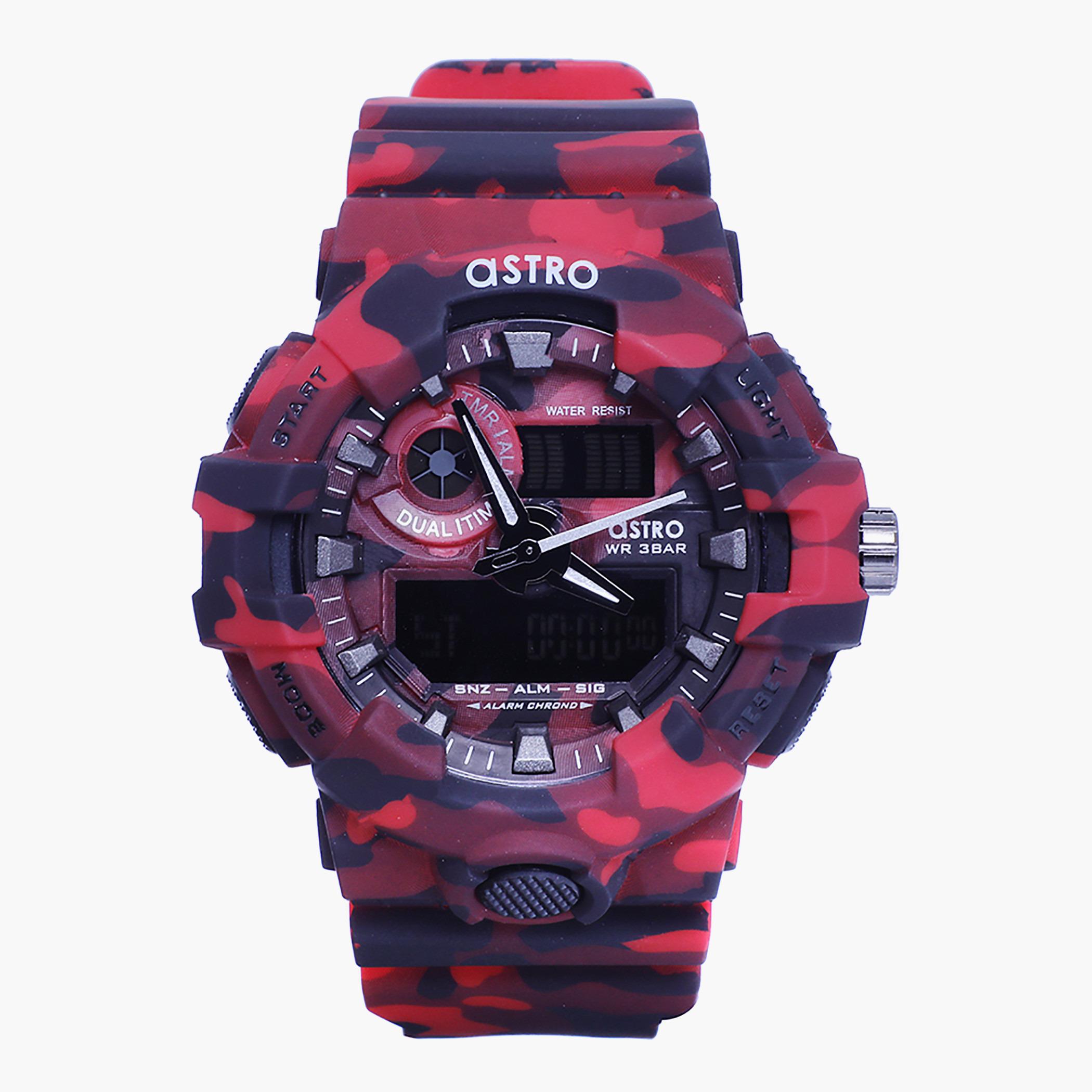 A20806-CAMORED- راقب رجال حزام لدائن تناظرية/ رقمية متعدد الألوان للرجال أسترو-men-watchesandjewellery-watches-image-1