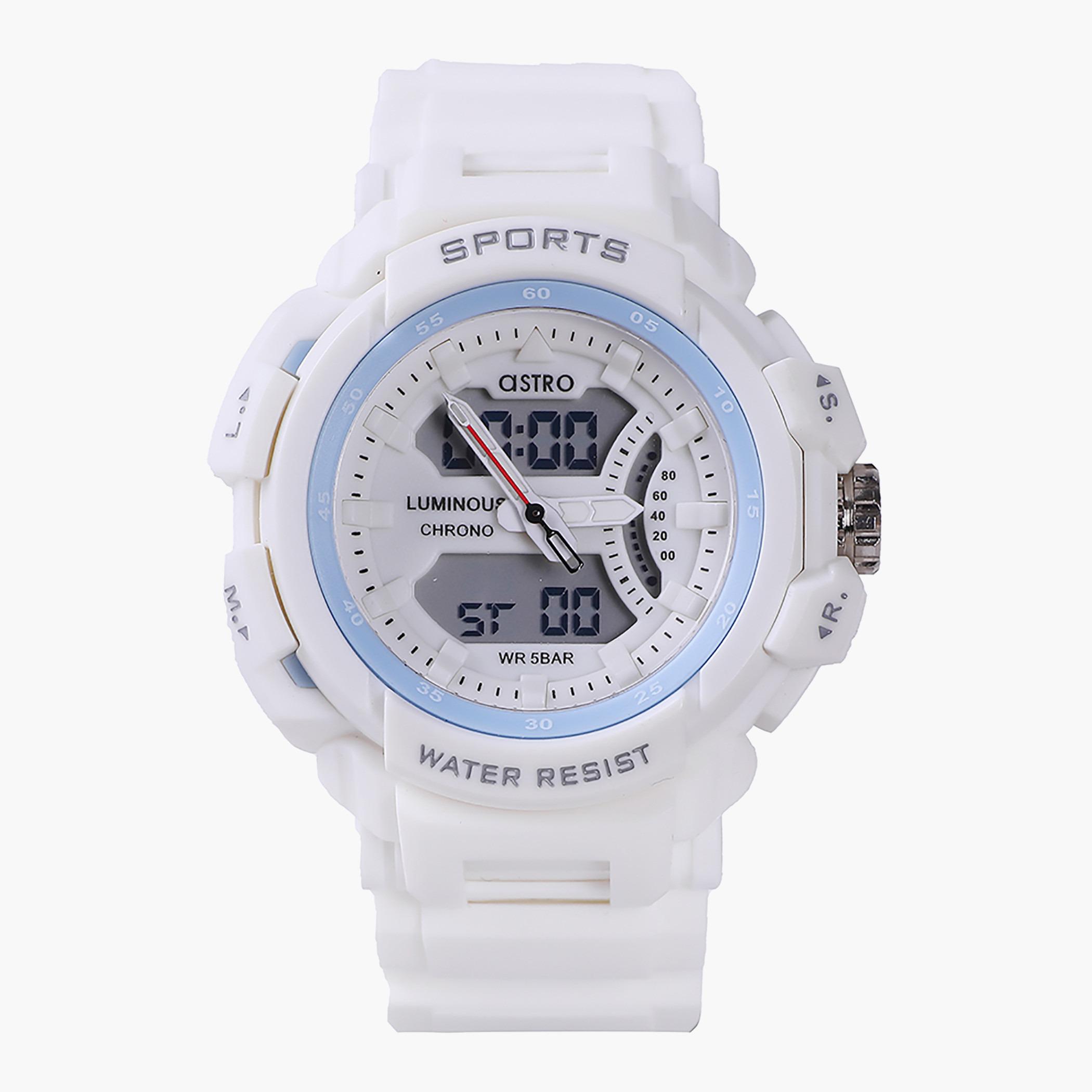 A20811-PPWWL- راقب حزام لدائن تناظرية/ رقمية أبيض للرجال أسترو-men-watchesandjewellery-watches-image-1