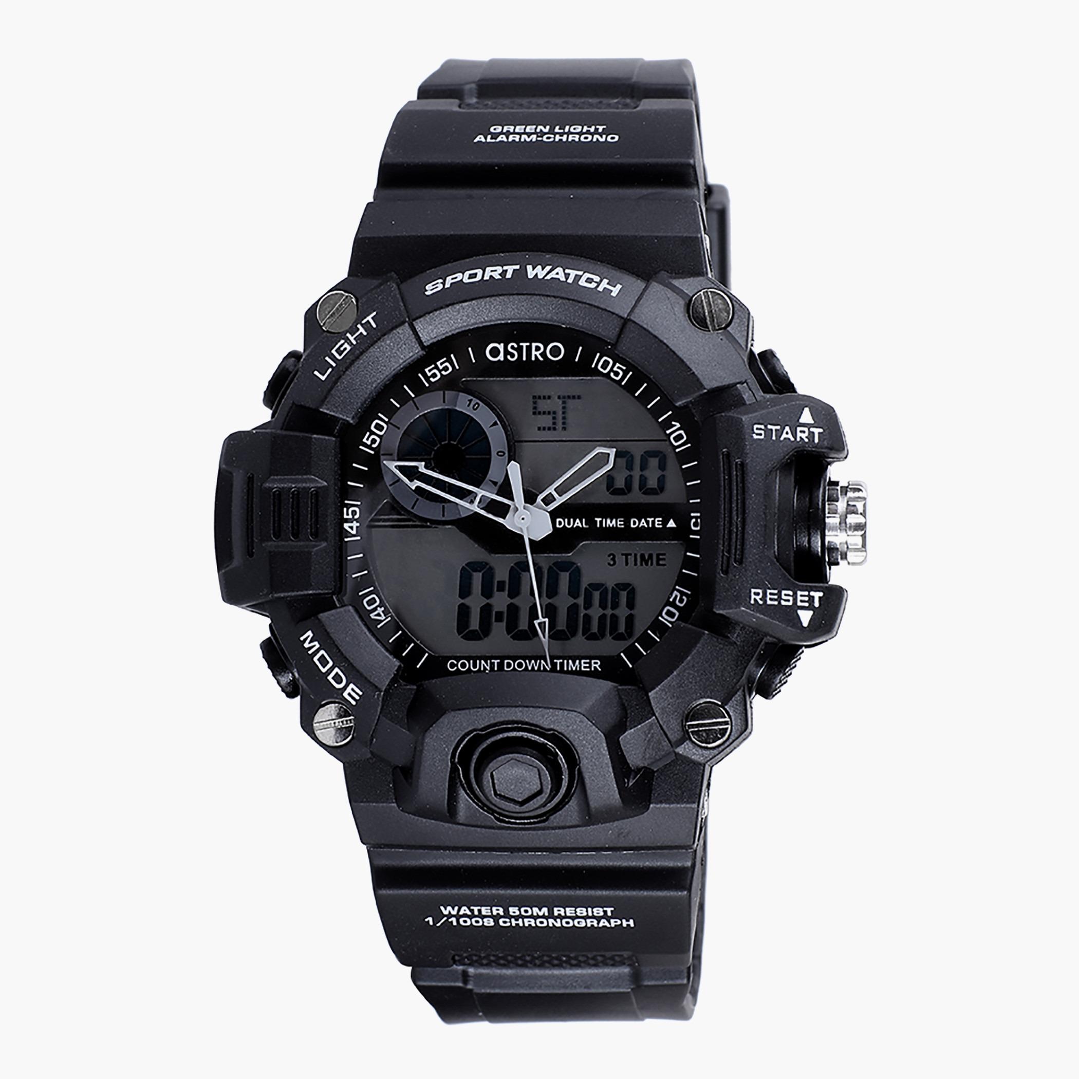A9809-PPBBS- راقب حزام لدائن تناظرية/ رقمية أسود للرجال أسترو-men-watchesandjewellery-watches-image-1