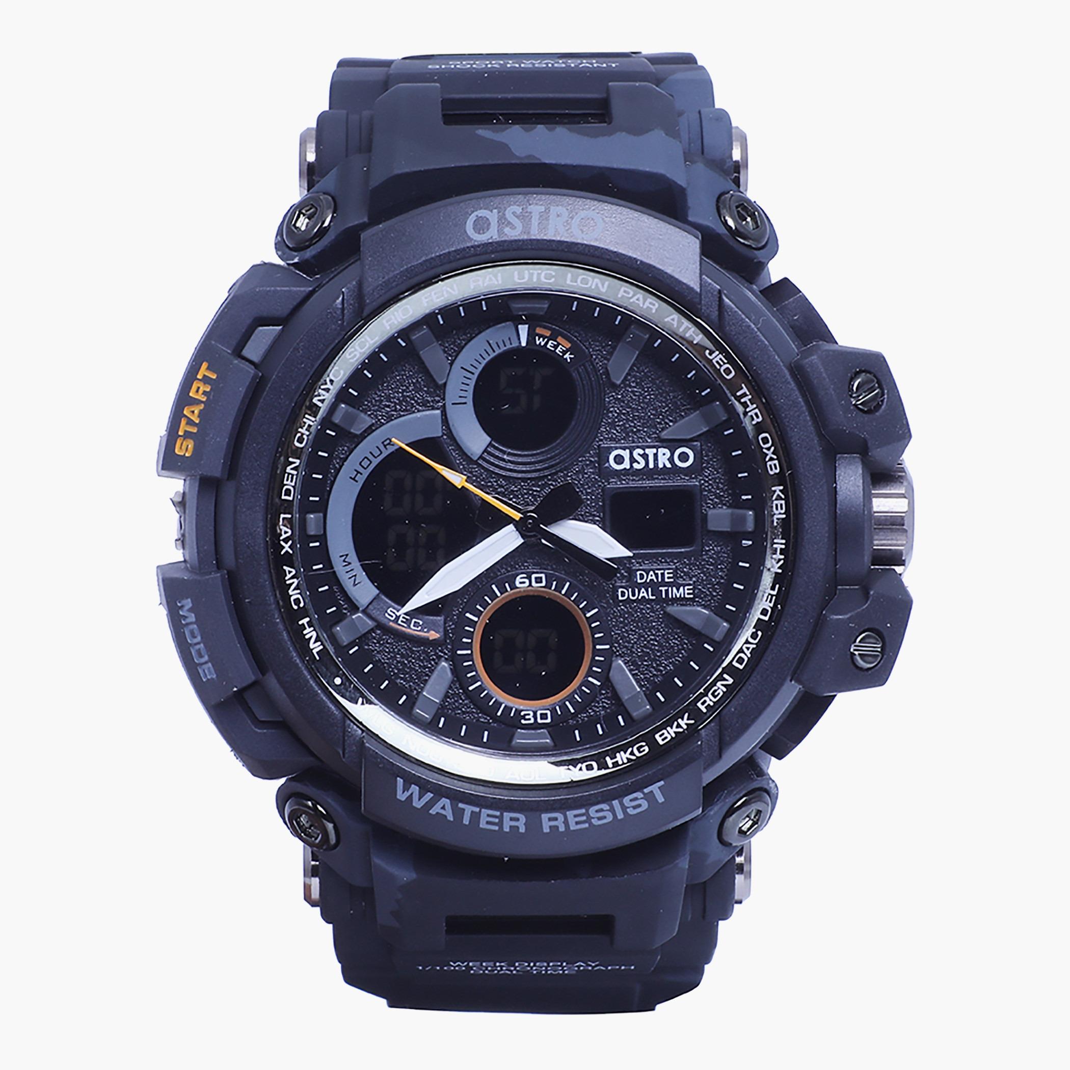 A9818-BLACK- راقب حزام لدائن تناظرية/ رقمية متعدد الألوان للرجال أسترو-men-watchesandjewellery-watches-image-1