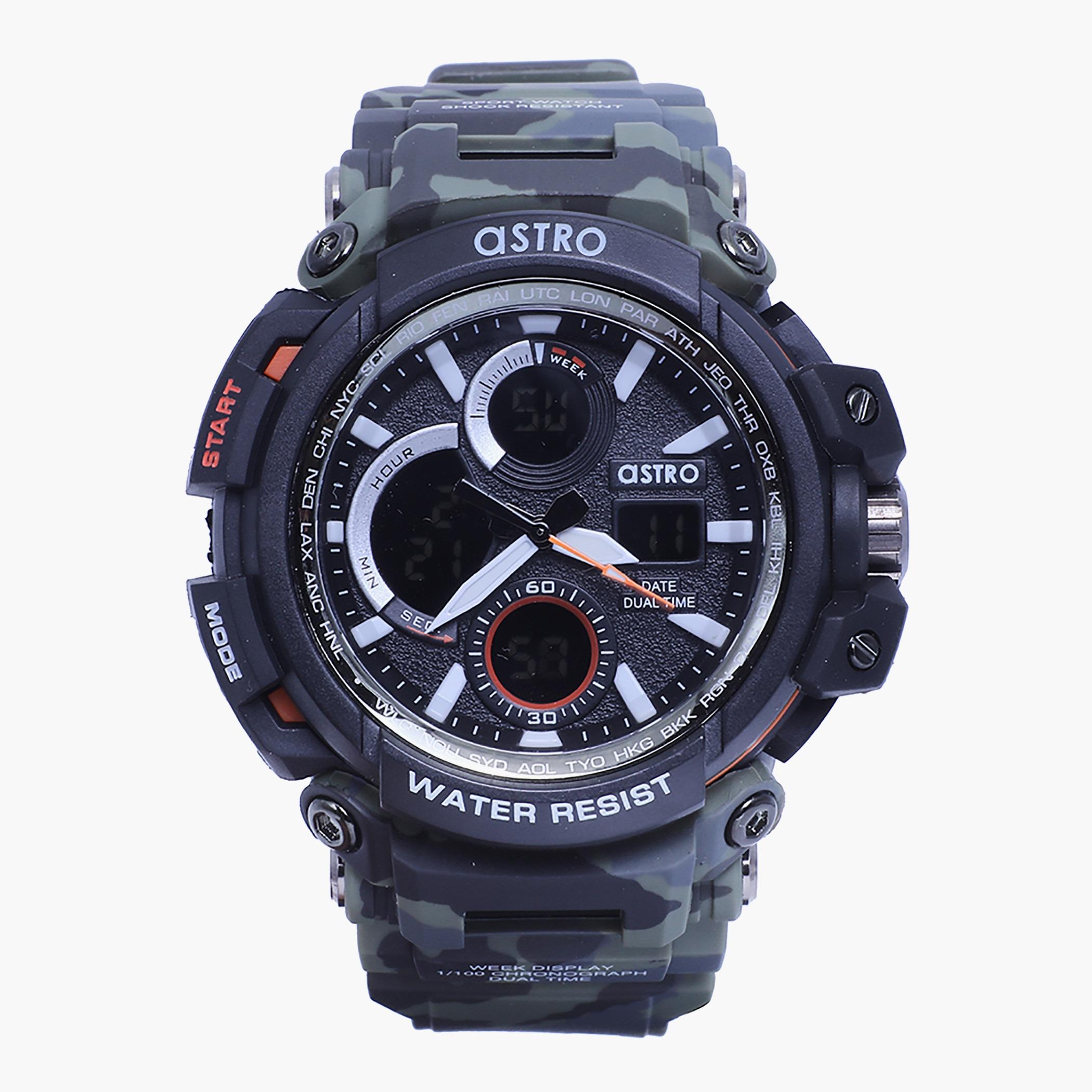 A9818-OLIVEGREEN- راقب حزام لدائن تناظرية/ رقمية متعدد الألوان للرجال أسترو-men-watchesandjewellery-watches-image-1