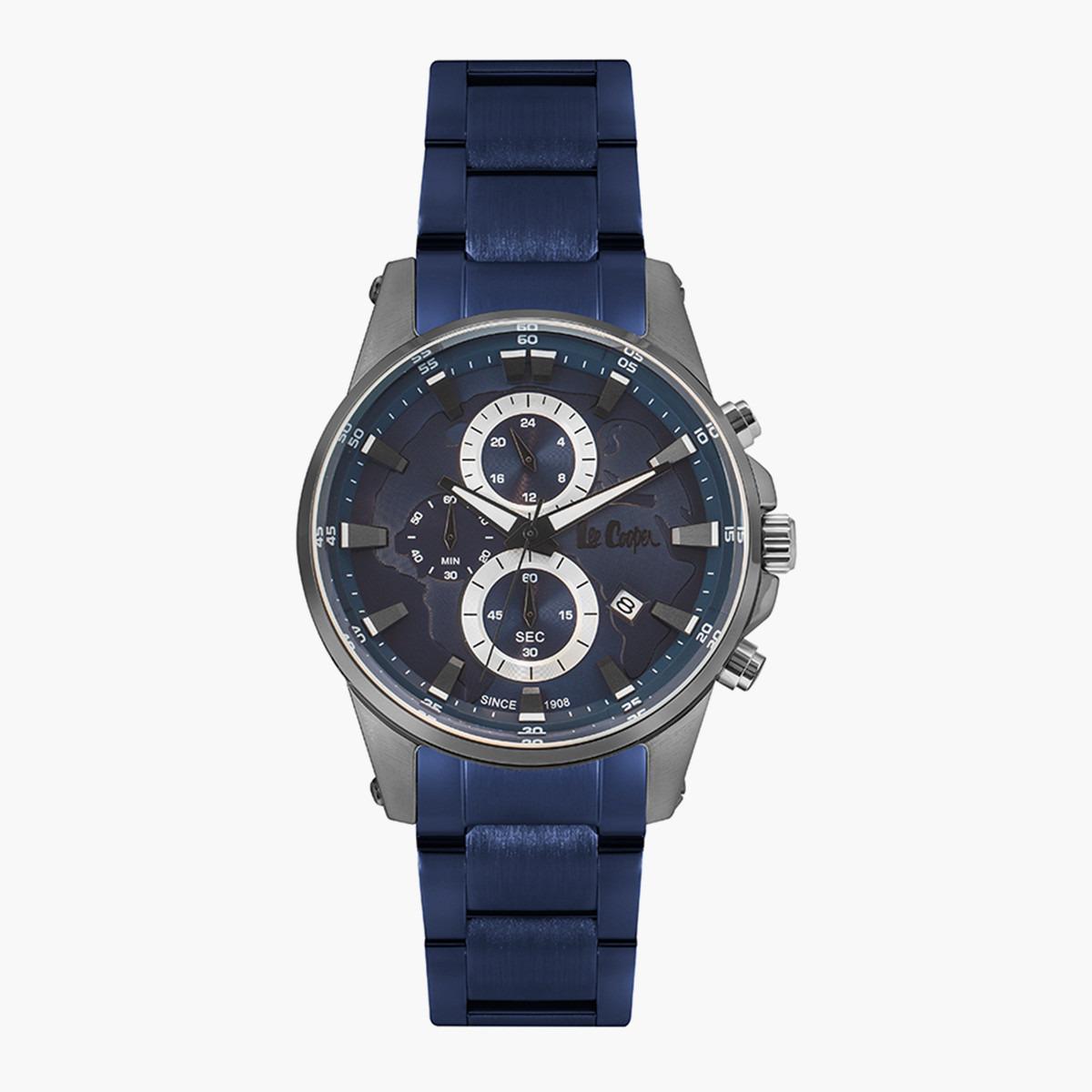 Lee Cooper Men's Blue Chronograph Metal Strap Watch -LC07008.090-men-watchesandjewellery-watches-image-1