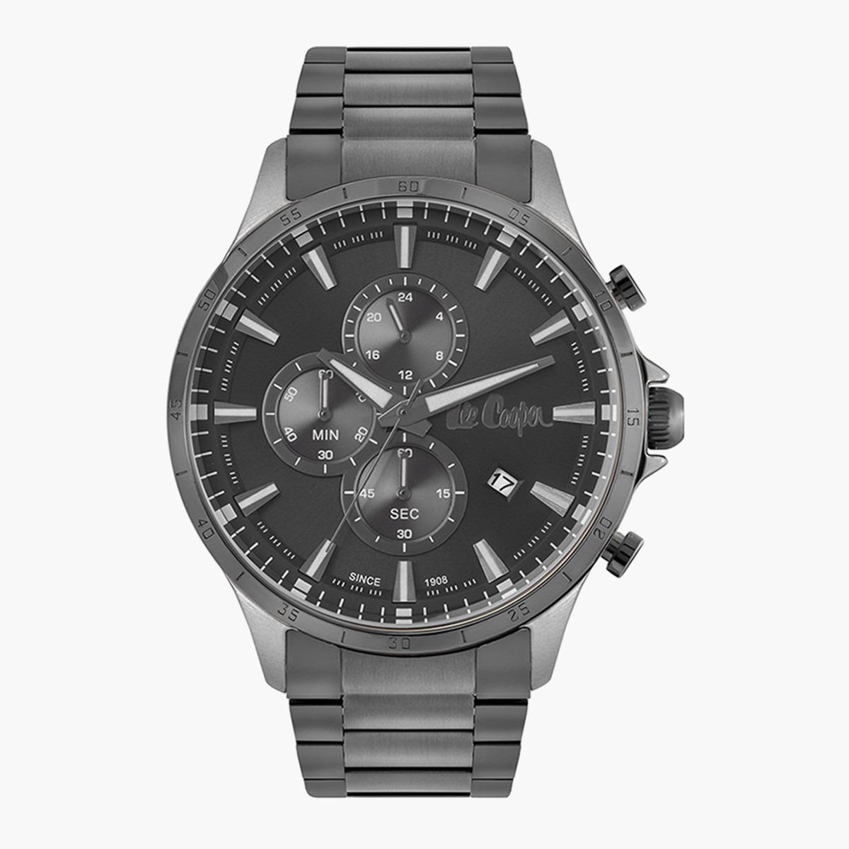 Lee Cooper Men's Grey Chronograph Metal Strap Watch -LC07009.060-men-watchesandjewellery-watches-image-1