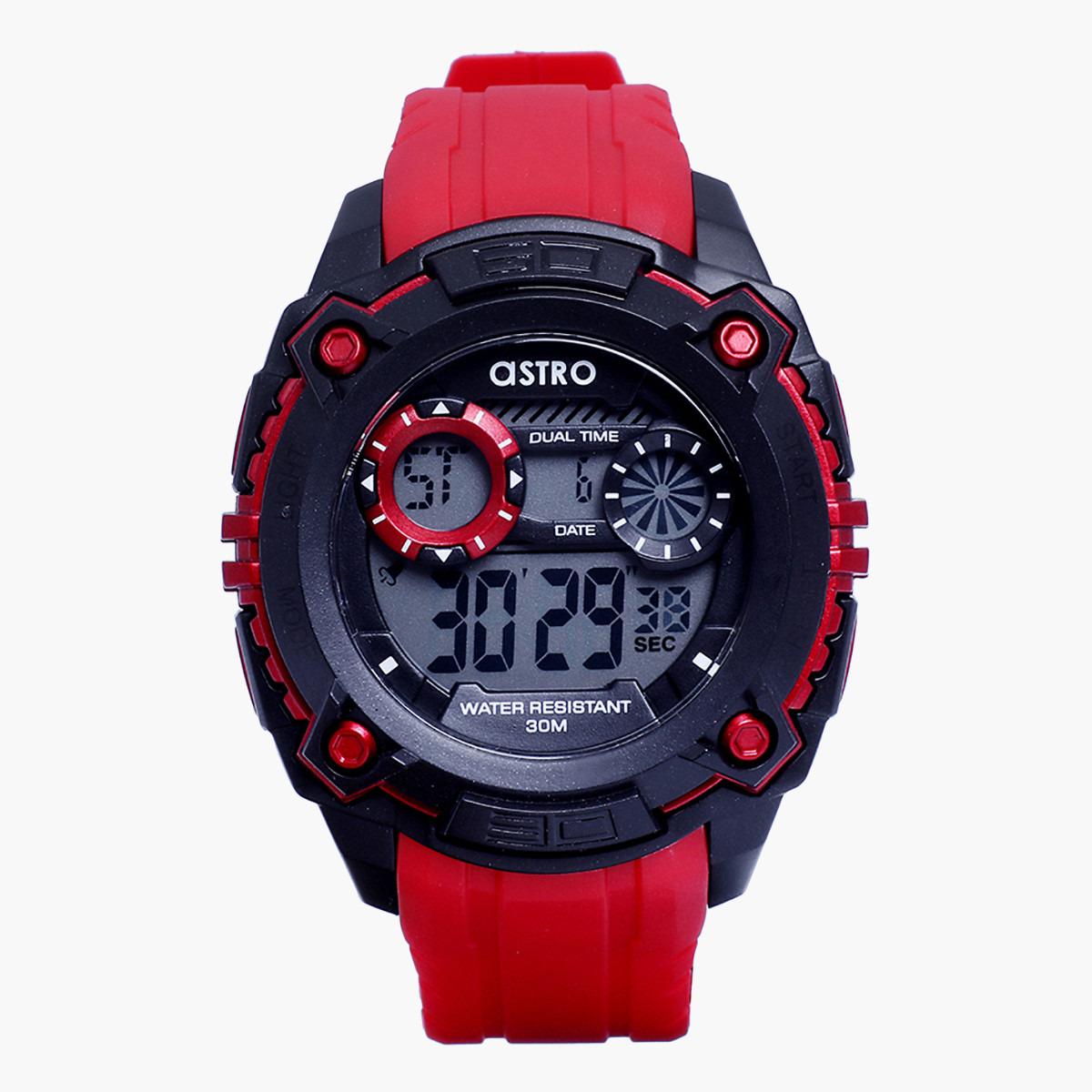 ساعة للرجال استرو رقمية بسوار بلاستيك احمر - A20909-men-watchesandjewellery-watches-image-1