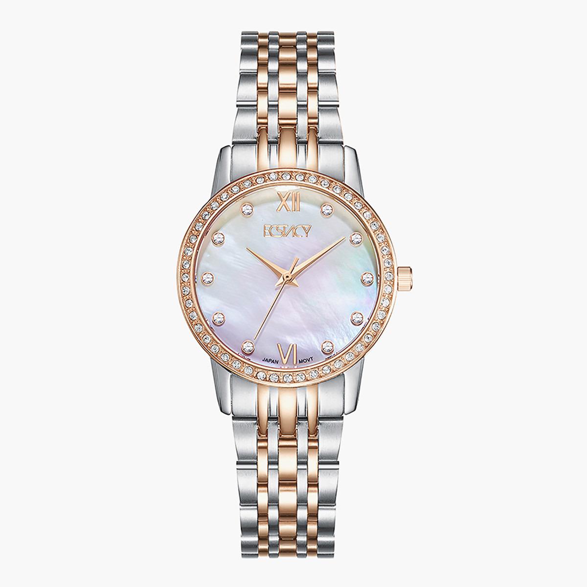 E9517-KBKM- راقب حزام ستانليس ستيل تناظرية ذهبي وردي للنساء اكستازي-women-watchesandjewellery-watches-image-1