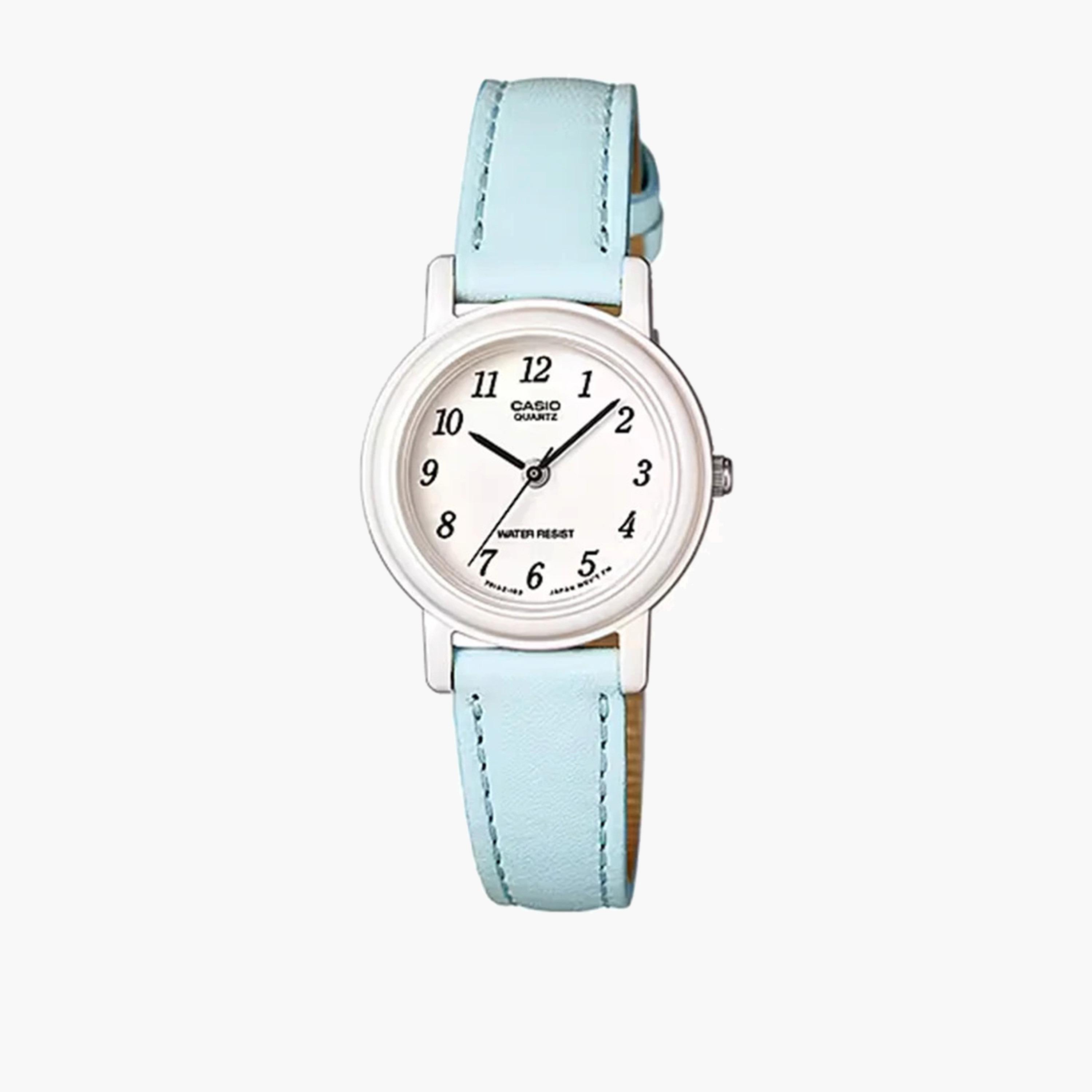 LQ-139L-2BDF- راقب حزام جلد تناظرية أزرق للنساء كاسيو-women-watchesandjewellery-watches-image-1