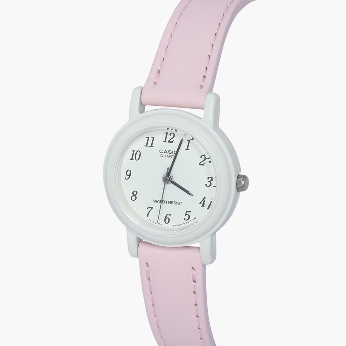 LQ-139L-4B1DF- راقب حزام جلد تناظرية لون القرنفل للنساء كاسيو-women-watchesandjewellery-watches-image-2
