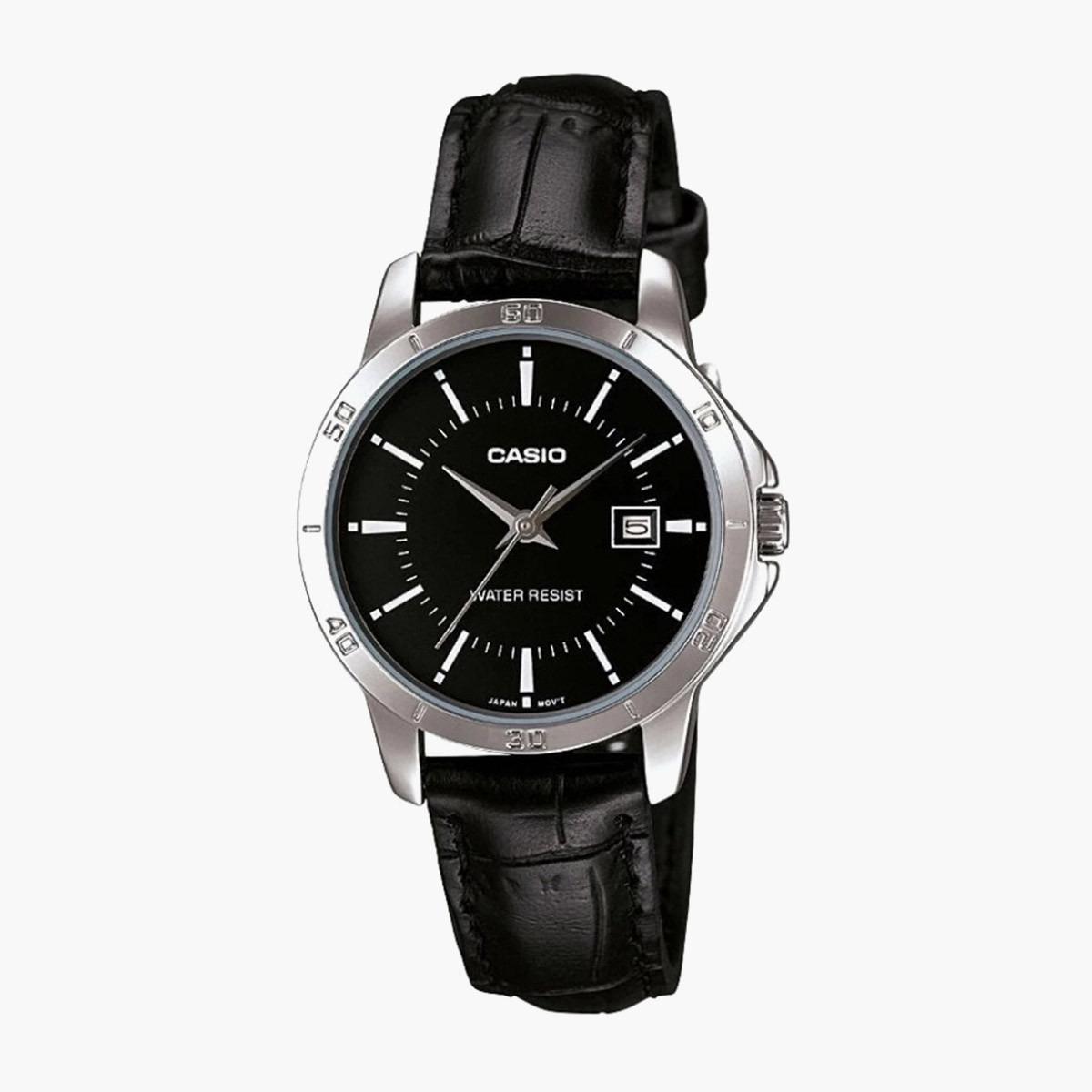 LTP-V004L-1AUDF- راقب حزام ستانليس ستيل تناظرية أسود للنساء كاسيو-women-watchesandjewellery-watches-image-1