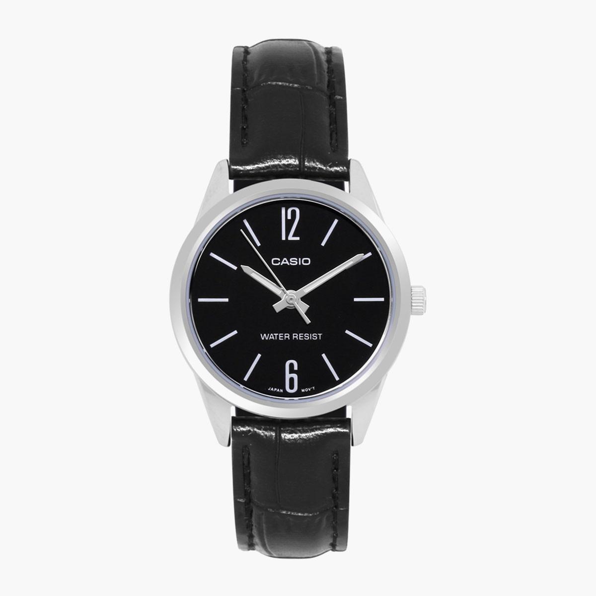 Casio Women's Black Analog Leather Strap Watch -LTP-V005L-1BUDF-men-watchesandjewellery-watches-image-1