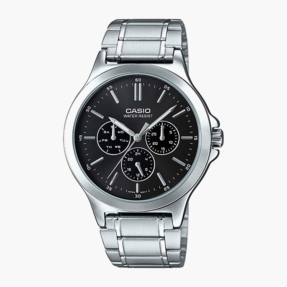 Casio Men's Silver Analog Stainless Steel Strap Watch -MTP-V300D-1AUDF-men-watchesandjewellery-watches-image-1