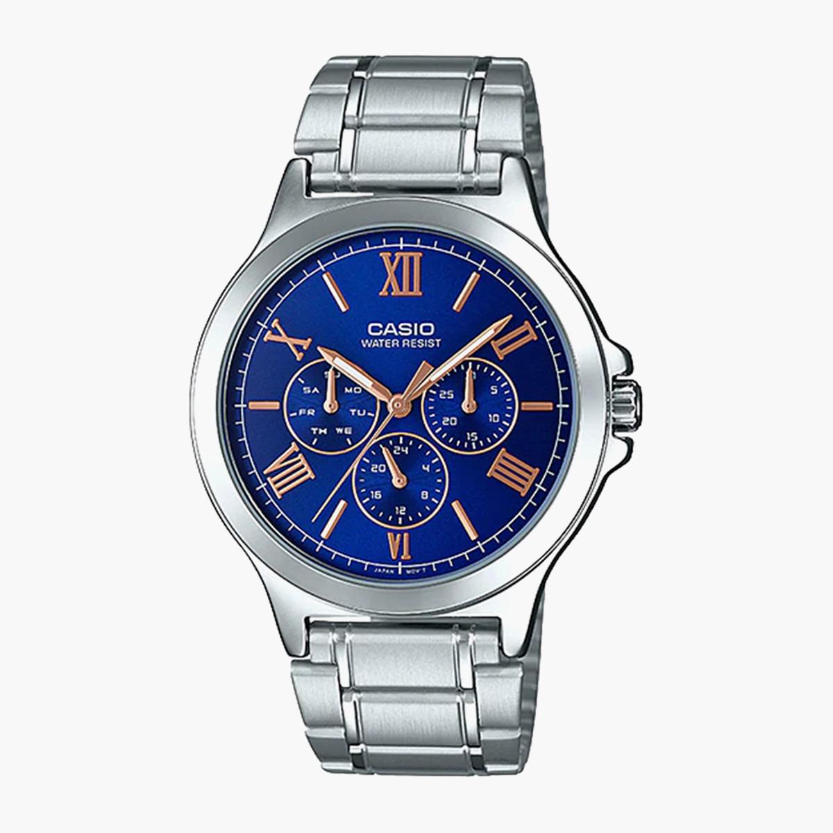 Casio Men's Silver Analog Stainless Steel Strap Watch -MTP-V300D-2AUDF-men-watchesandjewellery-watches-image-1