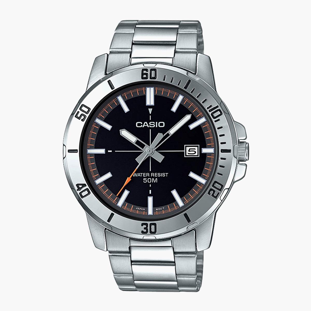 Casio Men's Silver Analog Stainless Steel Strap Watch -MTP-VD01D-1E2VUDF-men-watchesandjewellery-watches-image-1