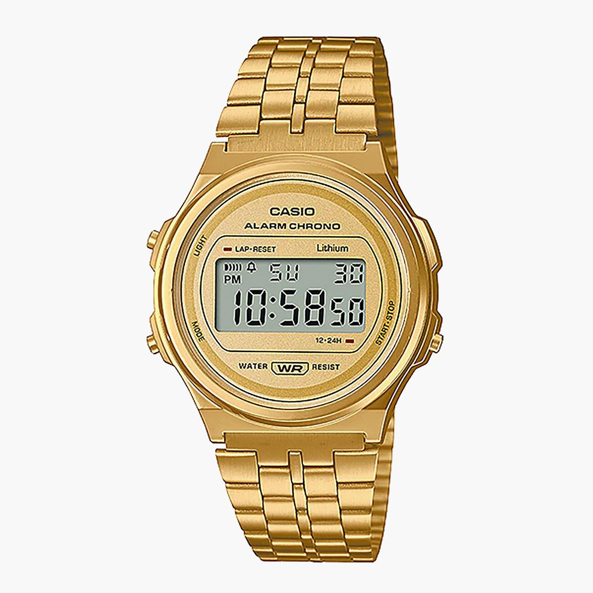 Casio Men's Gold Digital Stainless Steel Strap Watch -A171WEG-9ADF-men-watchesandjewellery-watches-image-1