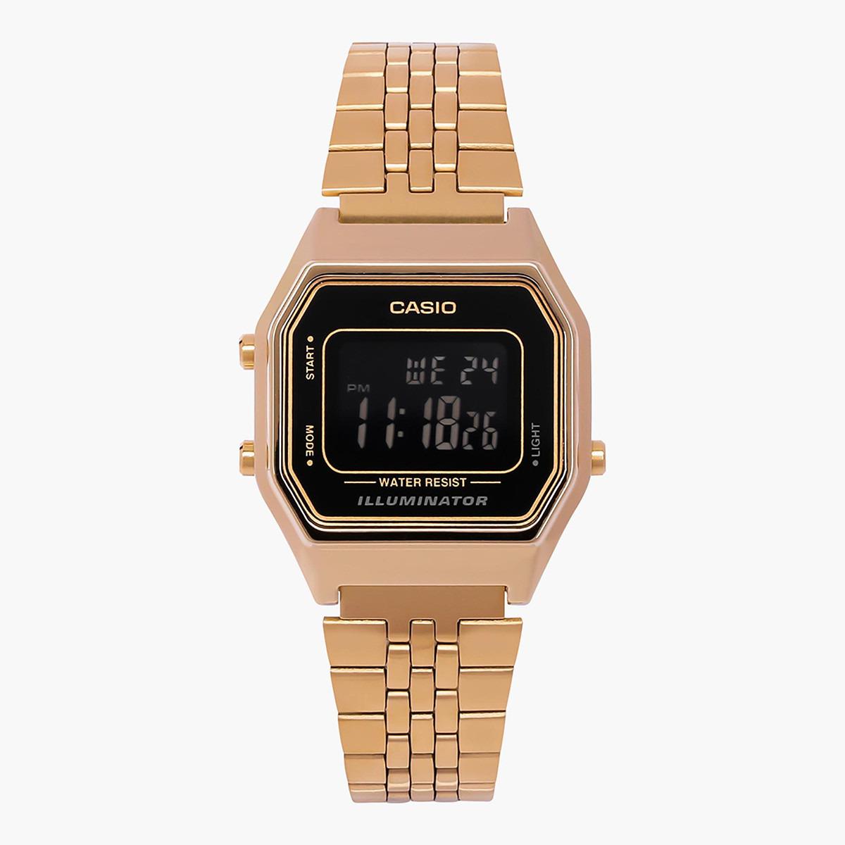 Casio Women's Gold Digital Stainless Steel Strap Watch -LA680WGA-1BDF-men-watchesandjewellery-watches-image-1