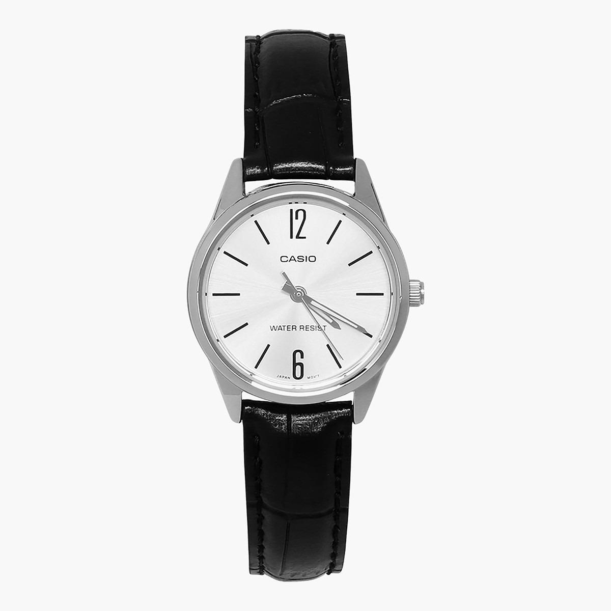 Casio Women's Black Analog Leather Strap Watch -LTP-V005L-7BUDF-women-watchesandjewellery-watches-image-1
