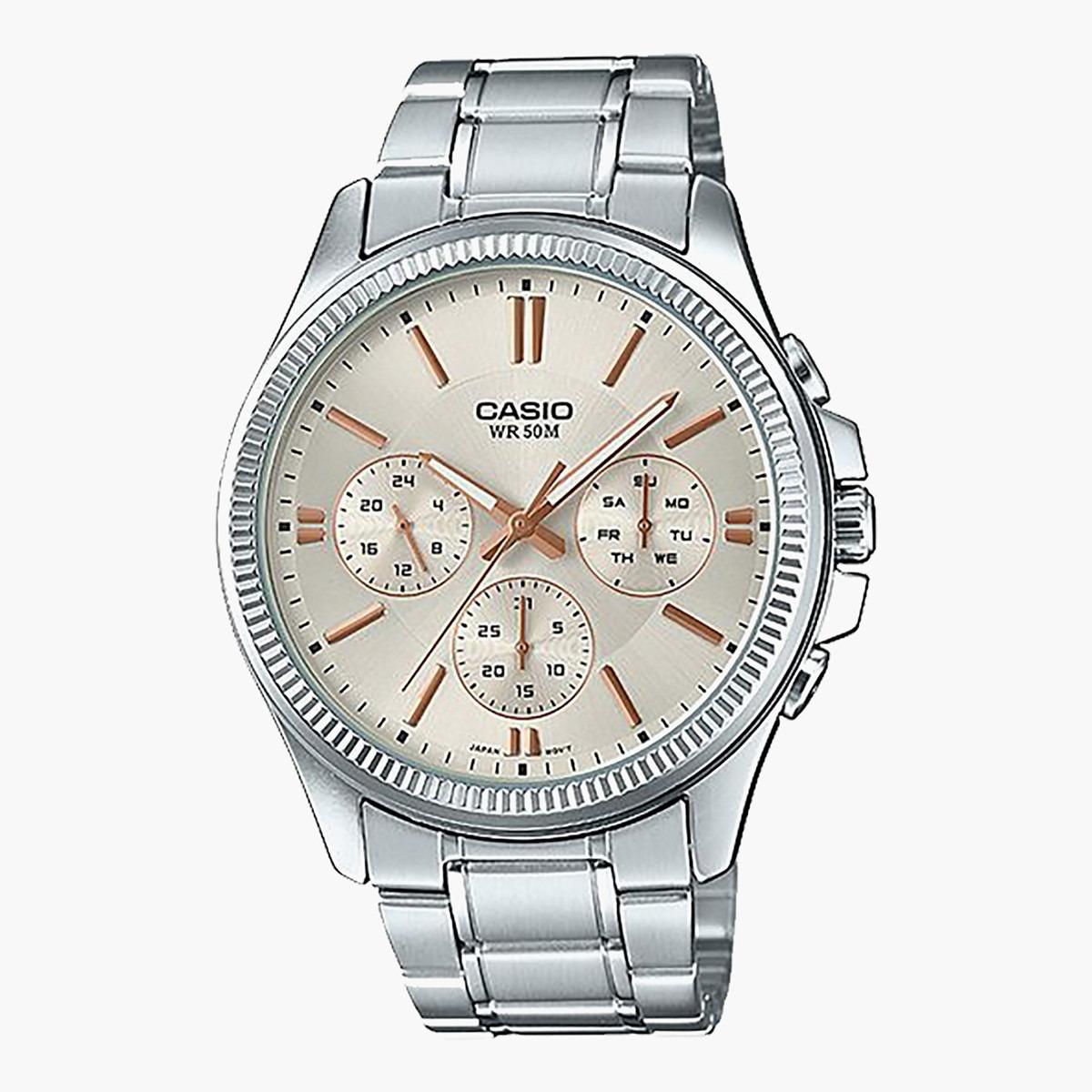 Casio Men's Silver Chronograph Stainless Steel Strap Watch -MTP-1375D-7A2VDF-men-watchesandjewellery-watches-image-1