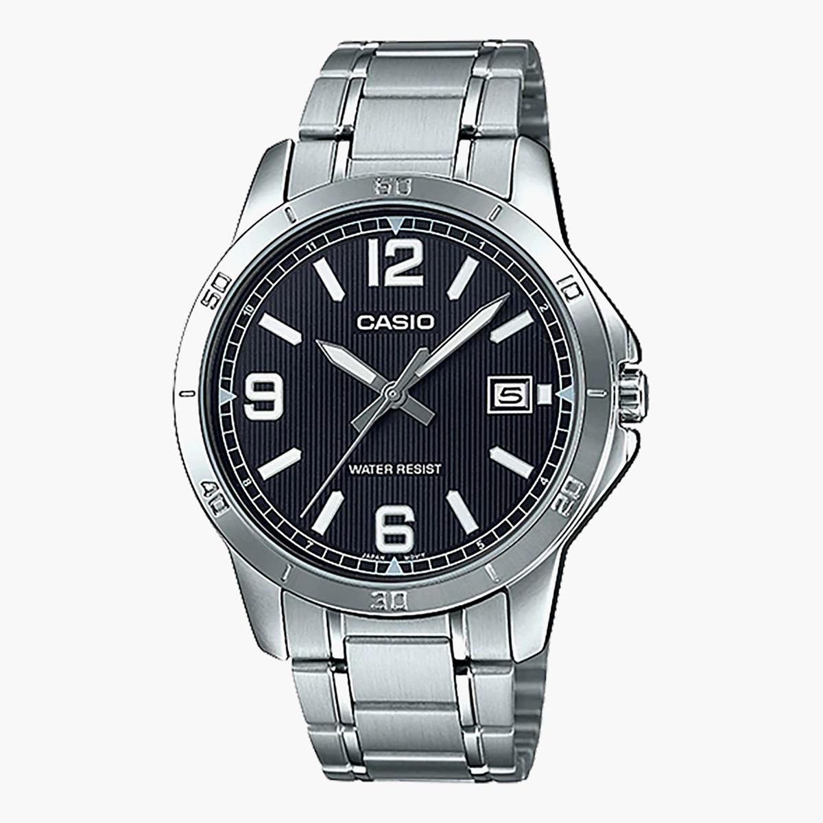 Casio Men's Silver Analog Stainless Steel Strap Watch -MTP-V004D-1B2UDF-men-watchesandjewellery-watches-image-1