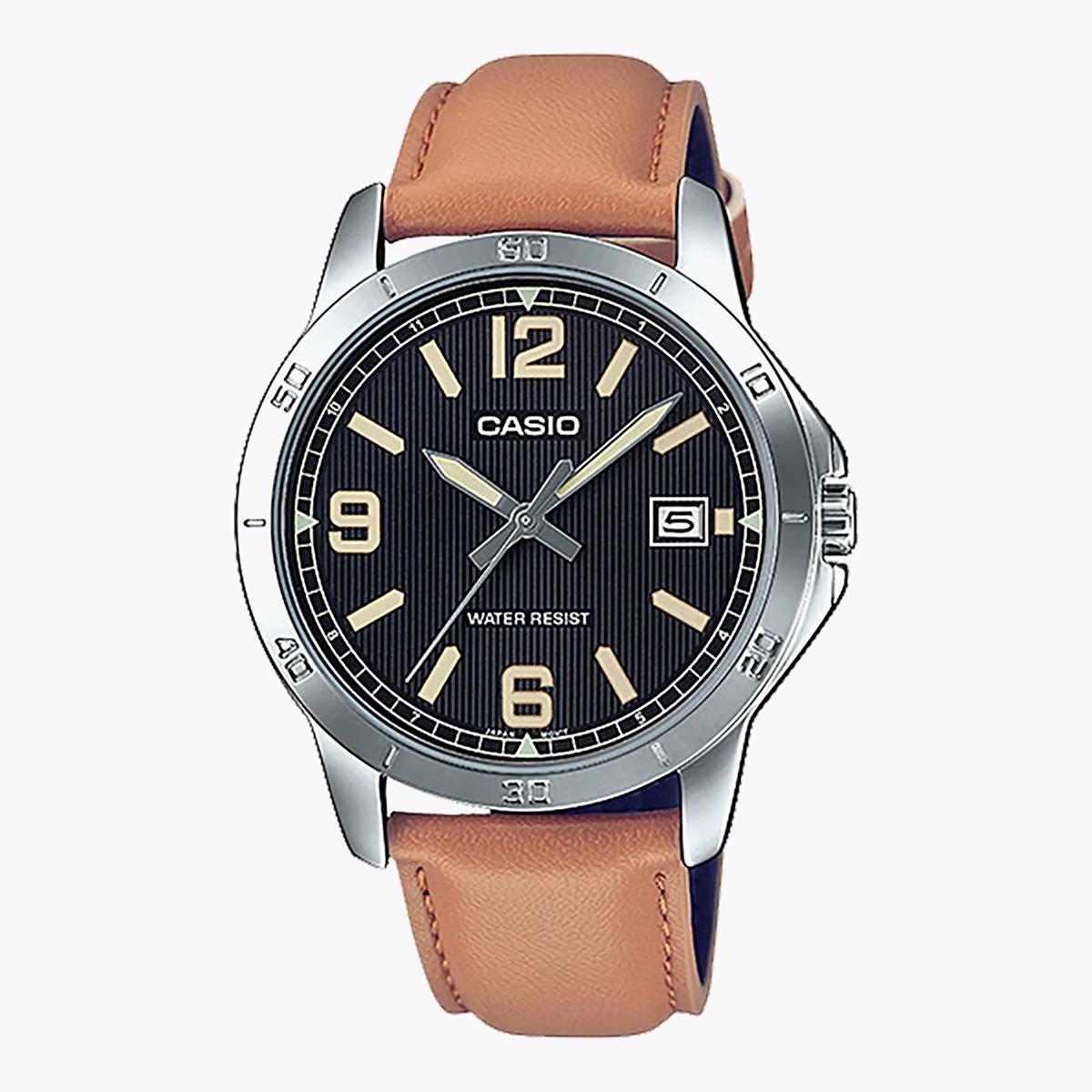 Casio Men's Brown Analog Leather Strap Watch -MTP-V004L-1B2UDF-men-watchesandjewellery-watches-image-1