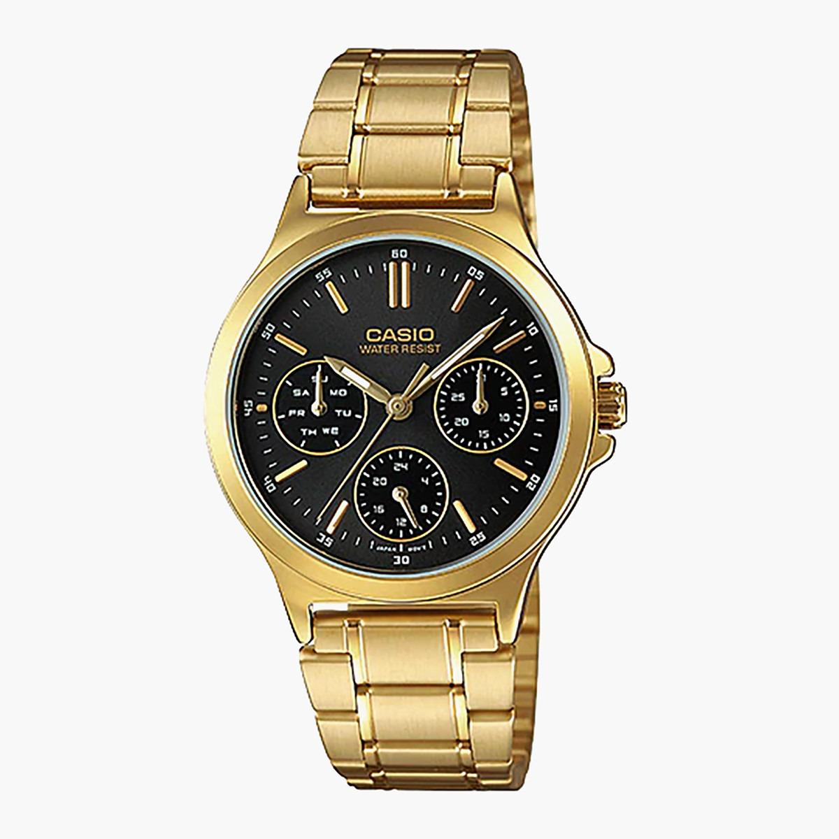 Casio Women's Gold Analog Stainless Steel Strap Watch -LTP-V300G-1AUDF-women-watchesandjewellery-watches-image-1