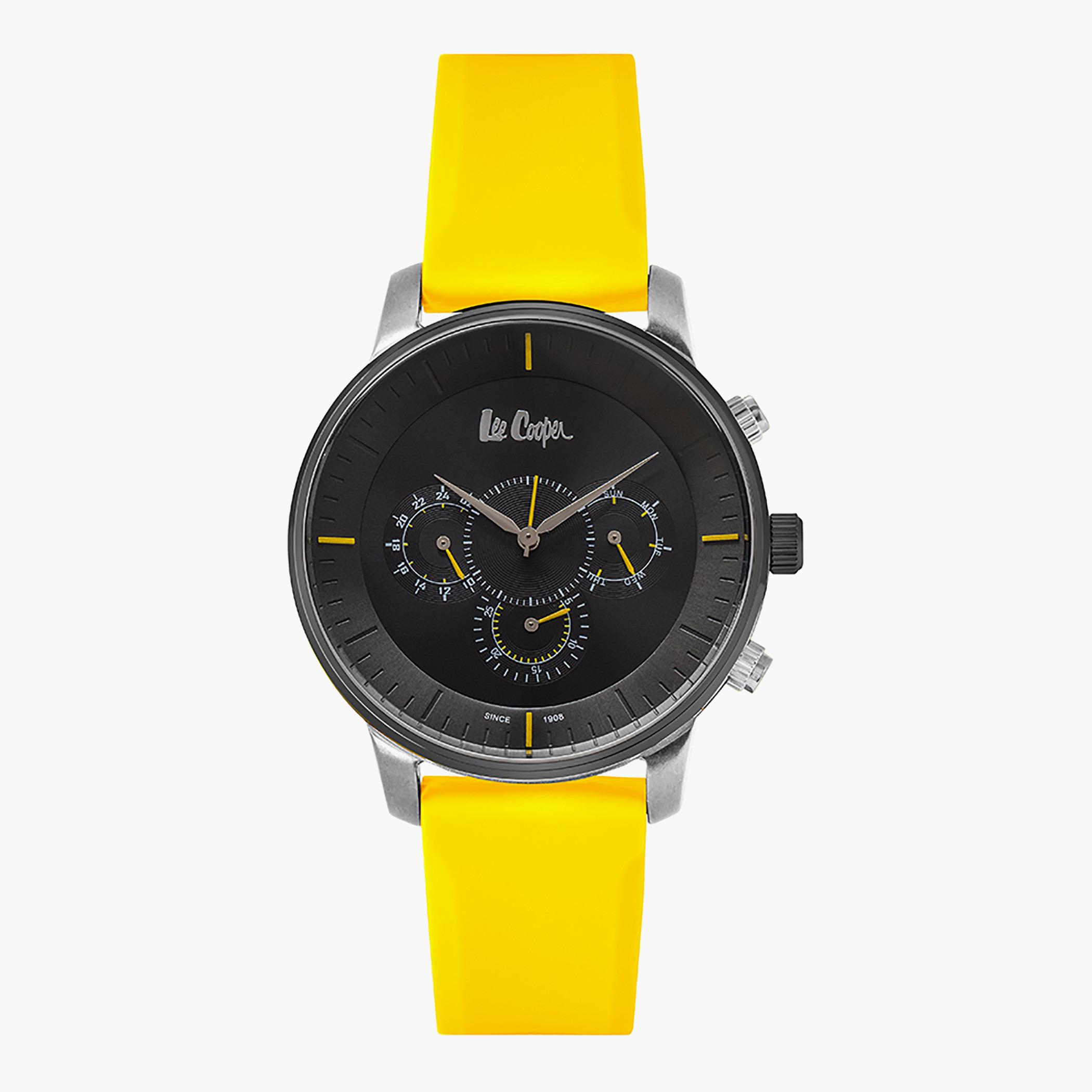 LC06919.654- راقب حزام سيليكون كرونوغراف الأصفر ملك الرجال لي كوبر-men-watchesandjewellery-watches-image-1