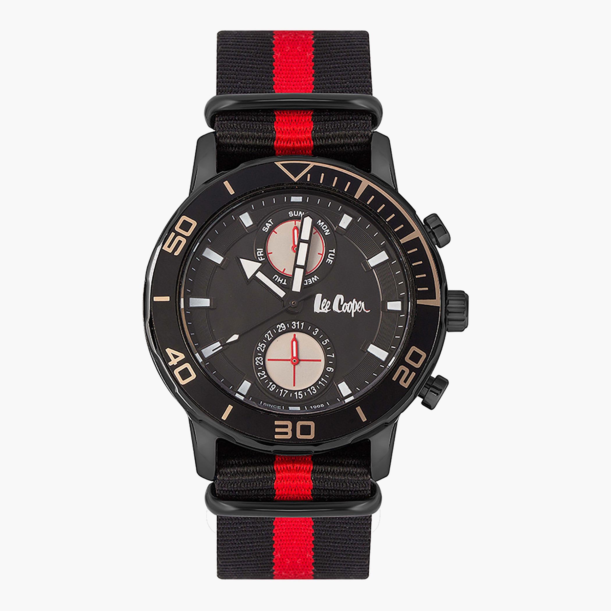 LC06926.651- راقب حزام قماش كرونوغراف أسود ملك الرجال لي كوبر-men-watchesandjewellery-watches-image-1