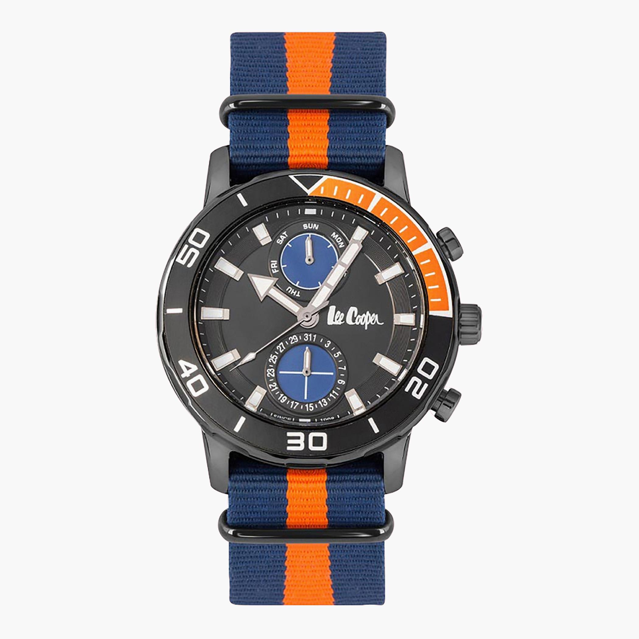 Lee Cooper Men Blue & Yellow Textile Strap Chronograph Watch - LC06926.659-men-watchesandjewellery-watches-image-1