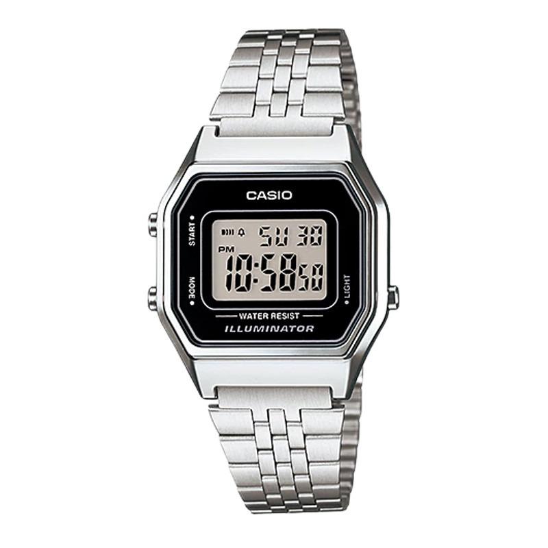 Casio Women's Silver Digital Stainless Steel Strap Watch -LA680WA-1DF-women-watchesandjewellery-watches-image-1