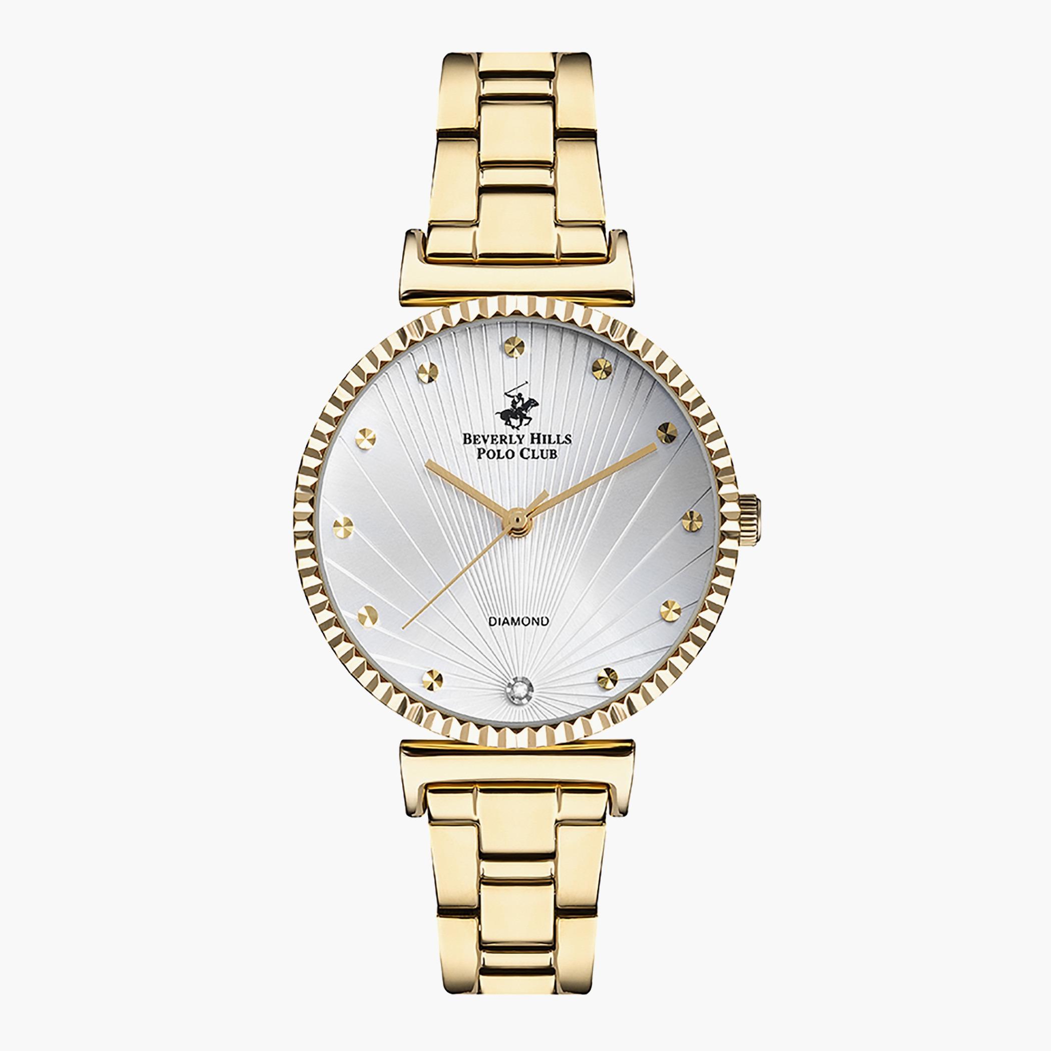 BP3168X.130- راقب حزام معدن تناظرية ذهبي للنساء بيفرلي هيلز بولو كلوب-women-watchesandjewellery-watches-image-1