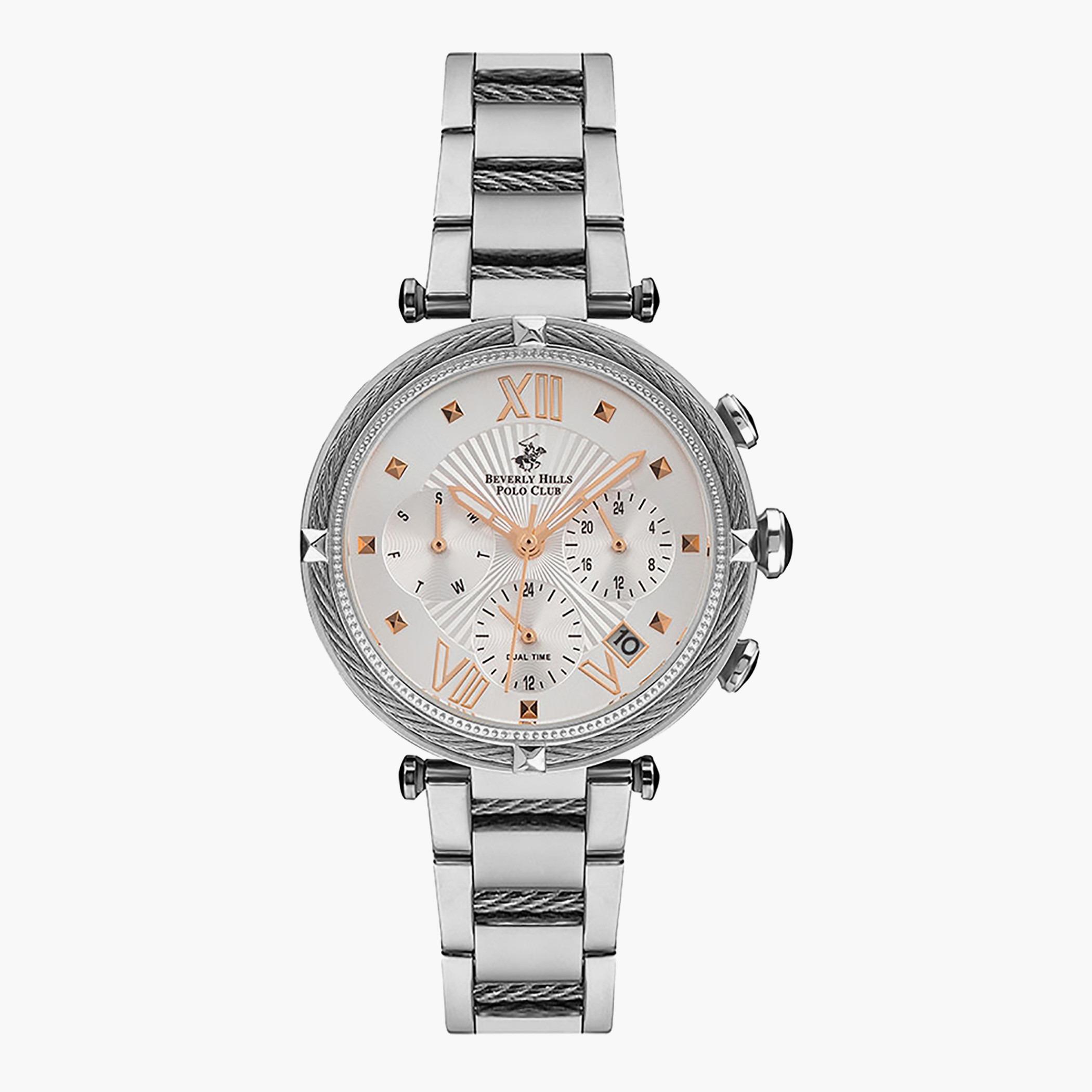 BP3175X.330- راقب حزام معدن كرونوغراف بني للنساء بيفرلي هيلز بولو كلوب-women-watchesandjewellery-watches-image-1