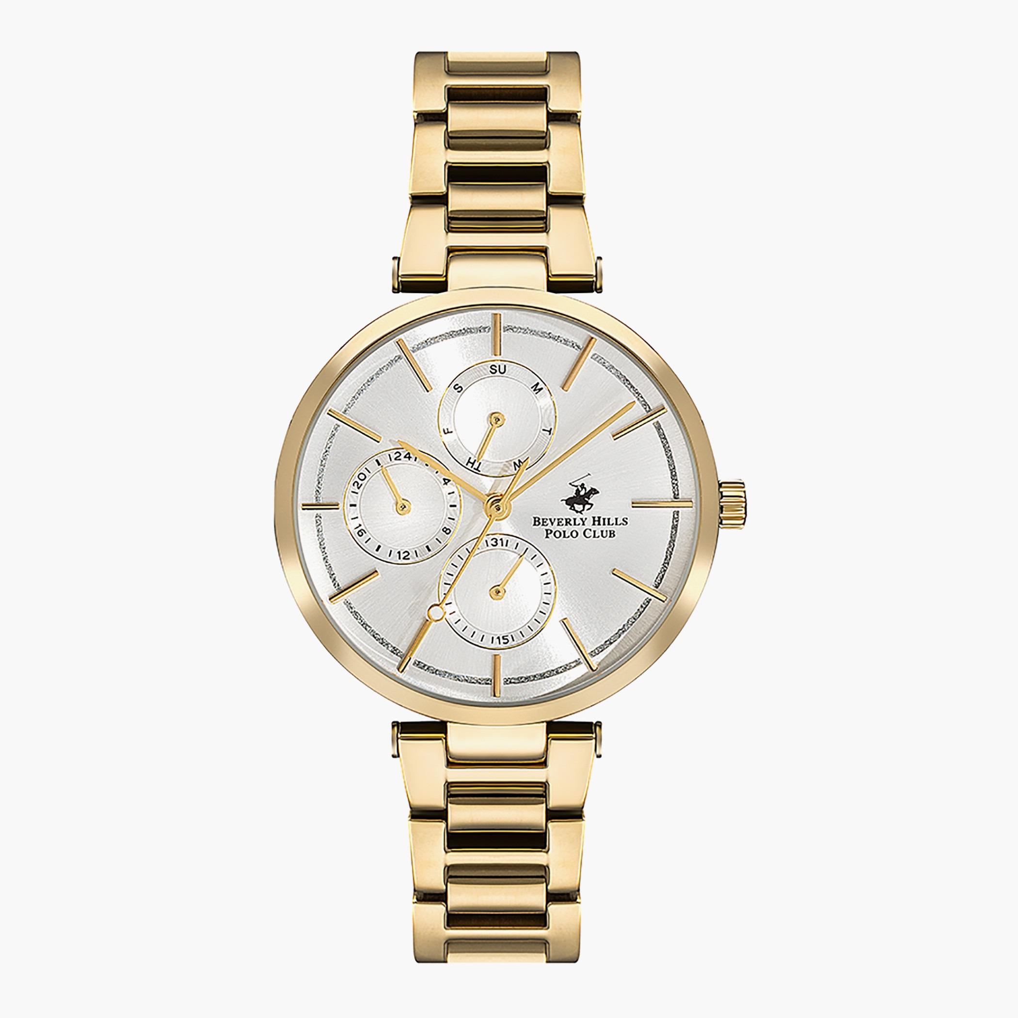 BP3187X.130- راقب حزام معدن تناظرية ذهبي للنساء بيفرلي هيلز بولو كلوب-women-watchesandjewellery-watches-image-1