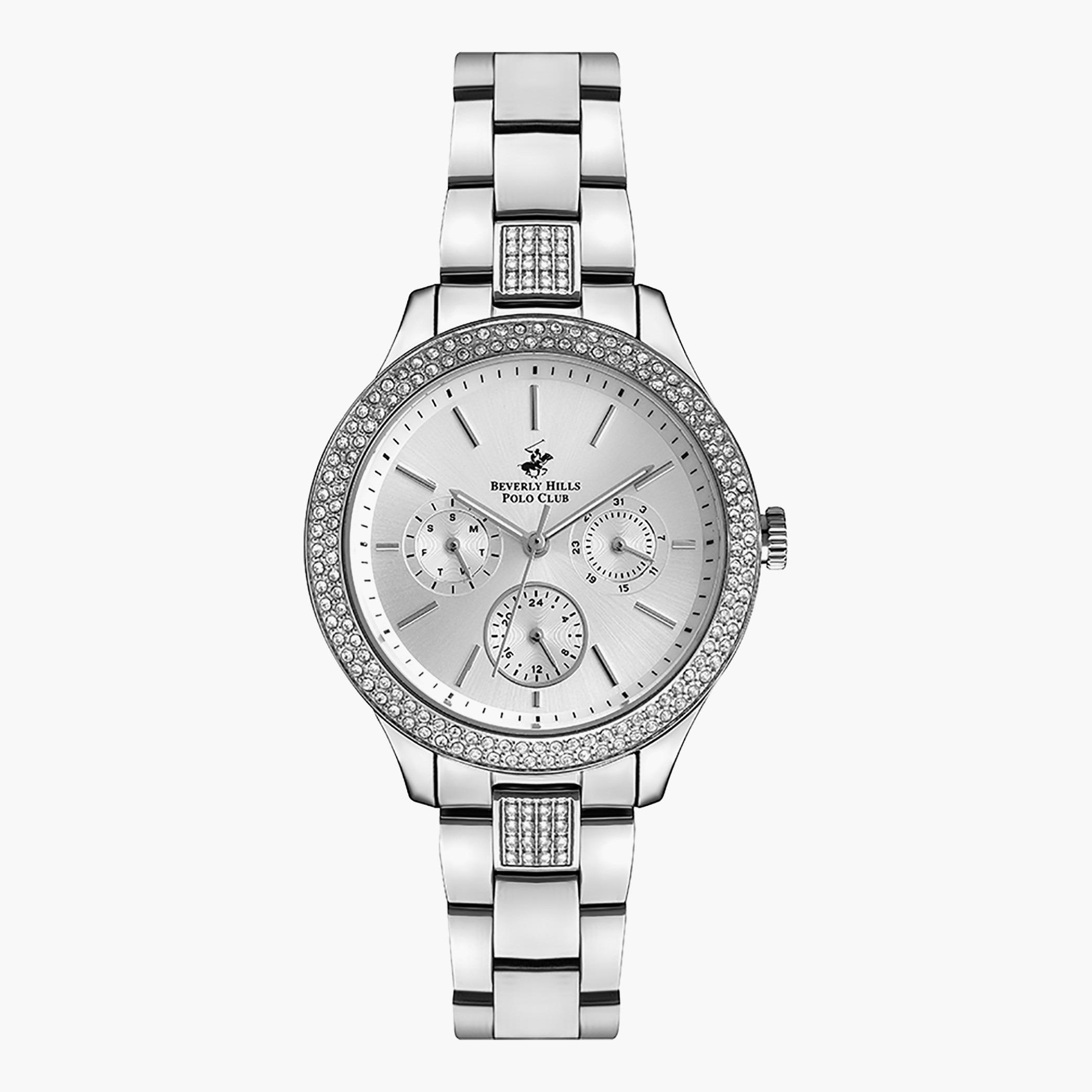 BP3189C.330- راقب حزام معدن تناظرية بني للنساء بيفرلي هيلز بولو كلوب-women-watchesandjewellery-watches-image-1