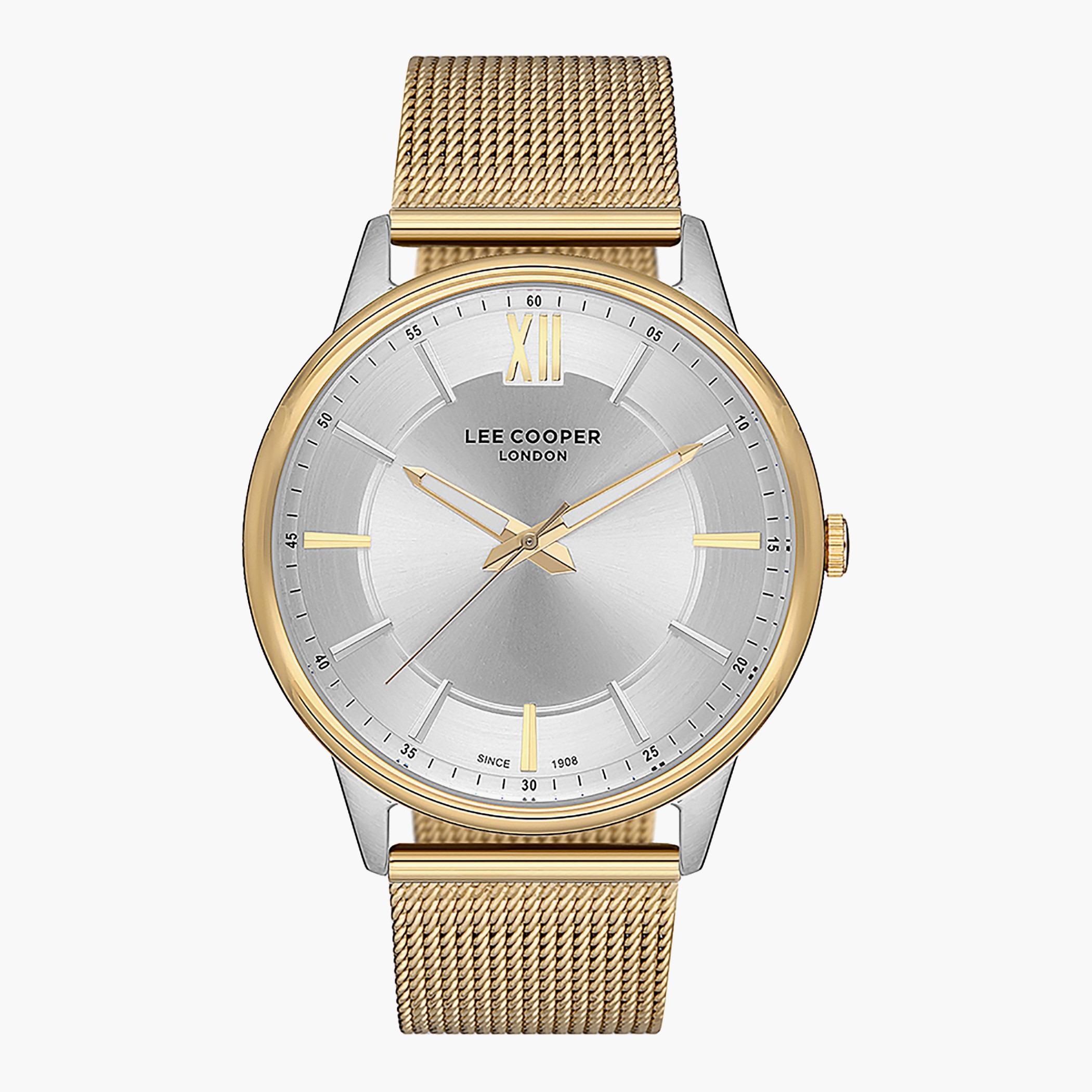 LC07155.230- راقب حزام معدن تناظرية ذهبي ملك الرجال لي كوبر-men-watchesandjewellery-watches-image-1