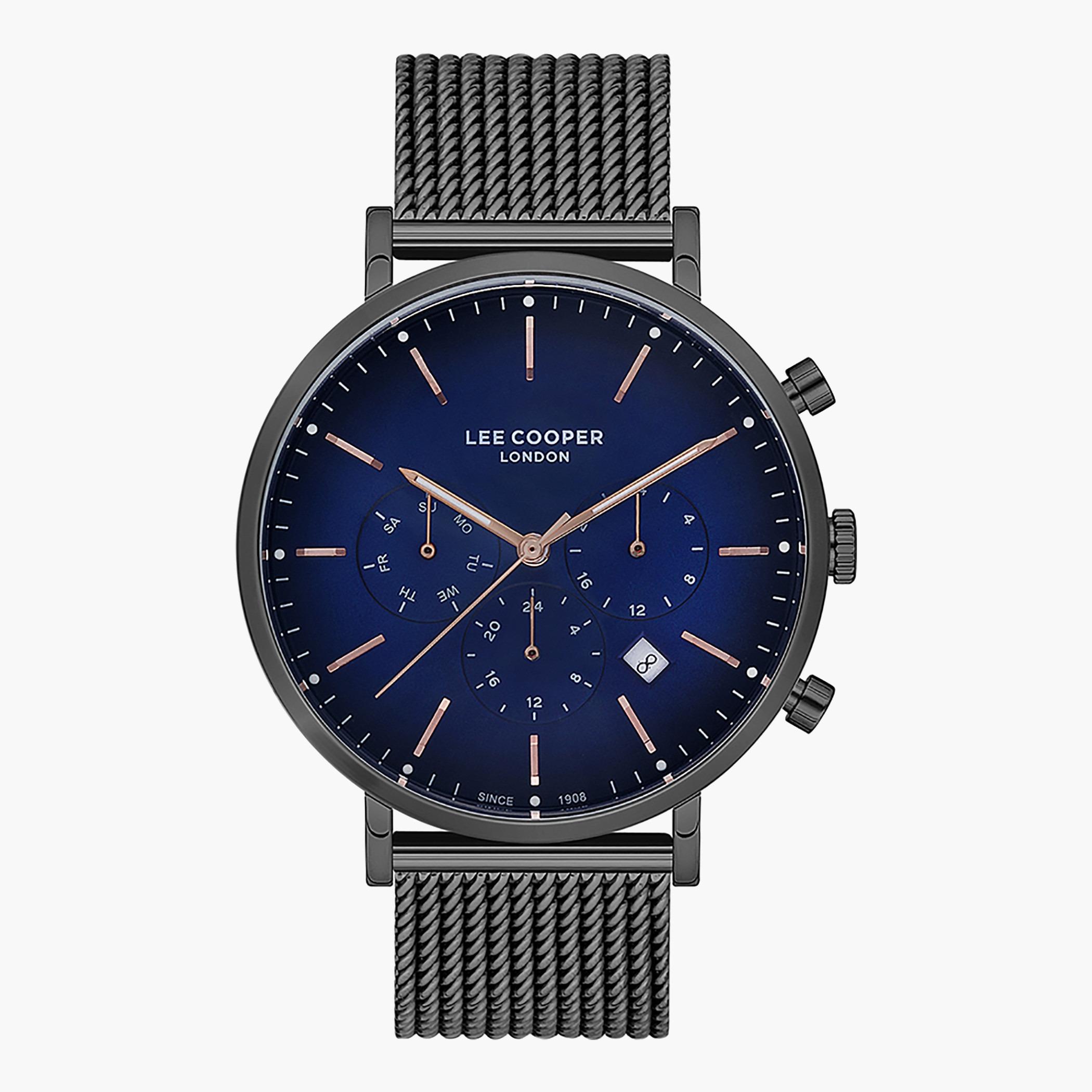 Lee Cooper Men's Grey Chronograph Metal Strap Watch -LC07174.090-men-watchesandjewellery-watches-image-1