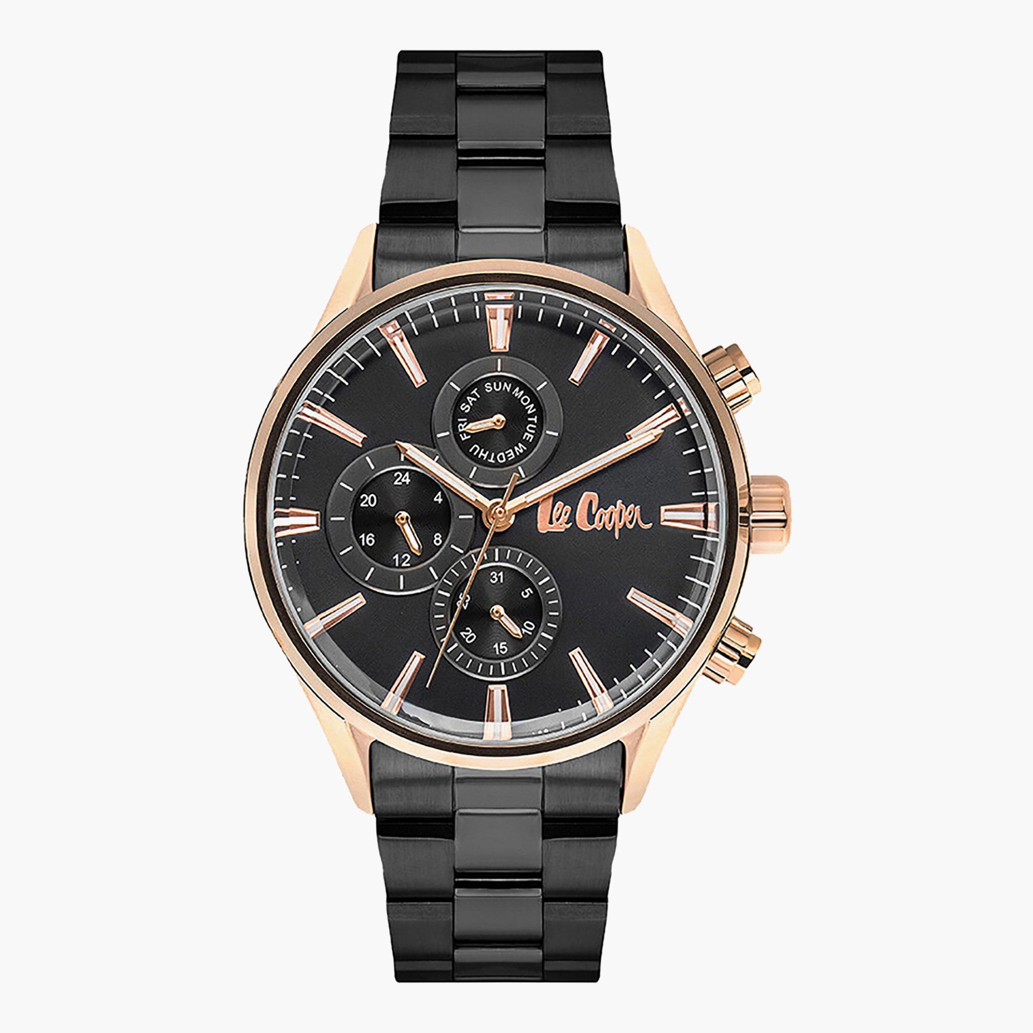 LC06978.450- راقب حزام معدن كرونوغراف أسود ملك الرجال لي كوبر-men-watchesandjewellery-watches-image-1