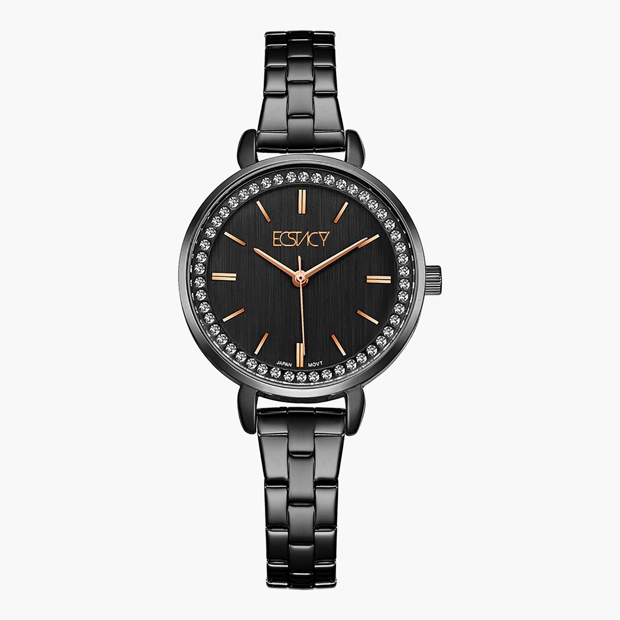 E8502-BBBB- راقب حزام ستانليس ستيل تناظرية أسود للنساء اكستازي-women-watchesandjewellery-watches-image-1