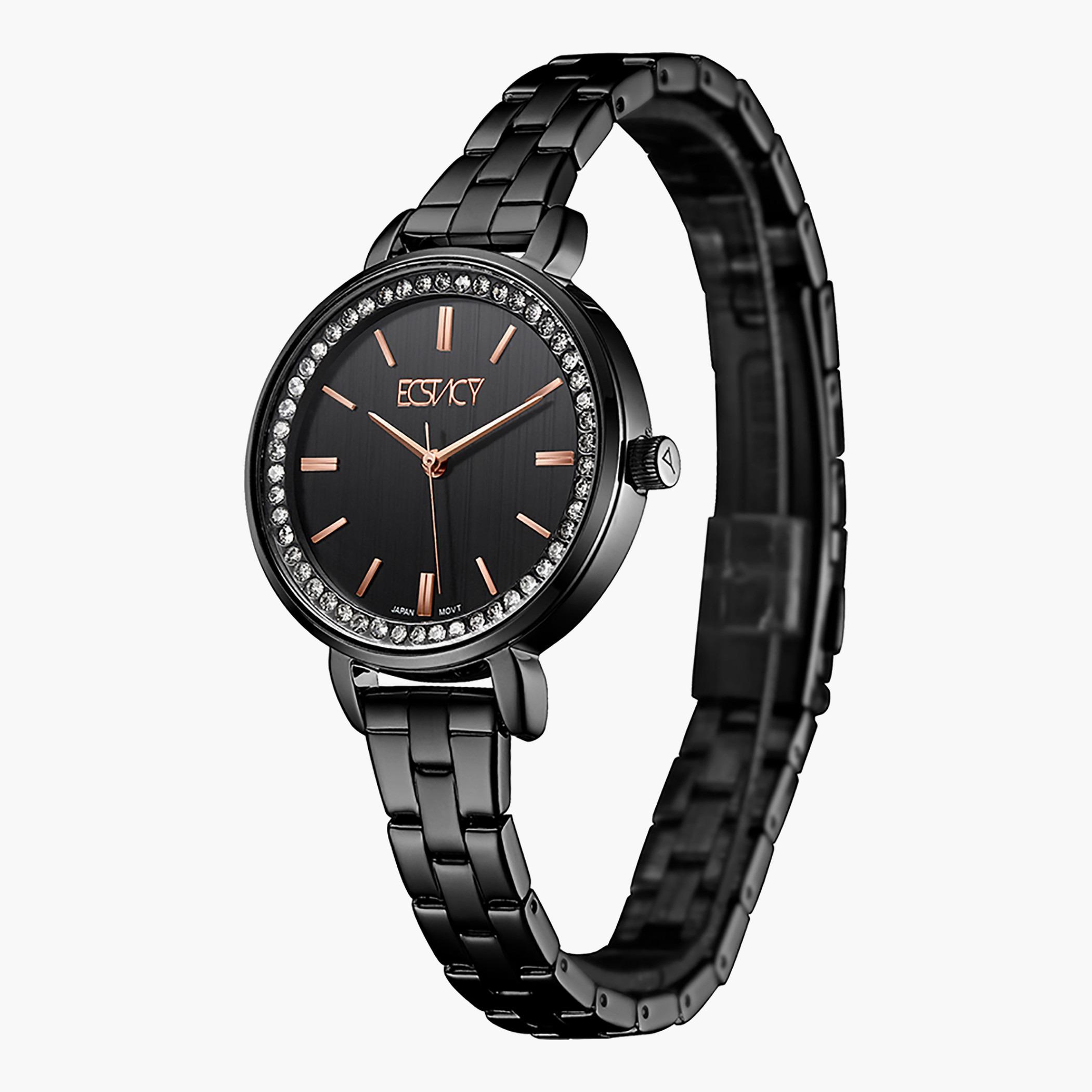 E8502-BBBB- راقب حزام ستانليس ستيل تناظرية أسود للنساء اكستازي-women-watchesandjewellery-watches-image-2