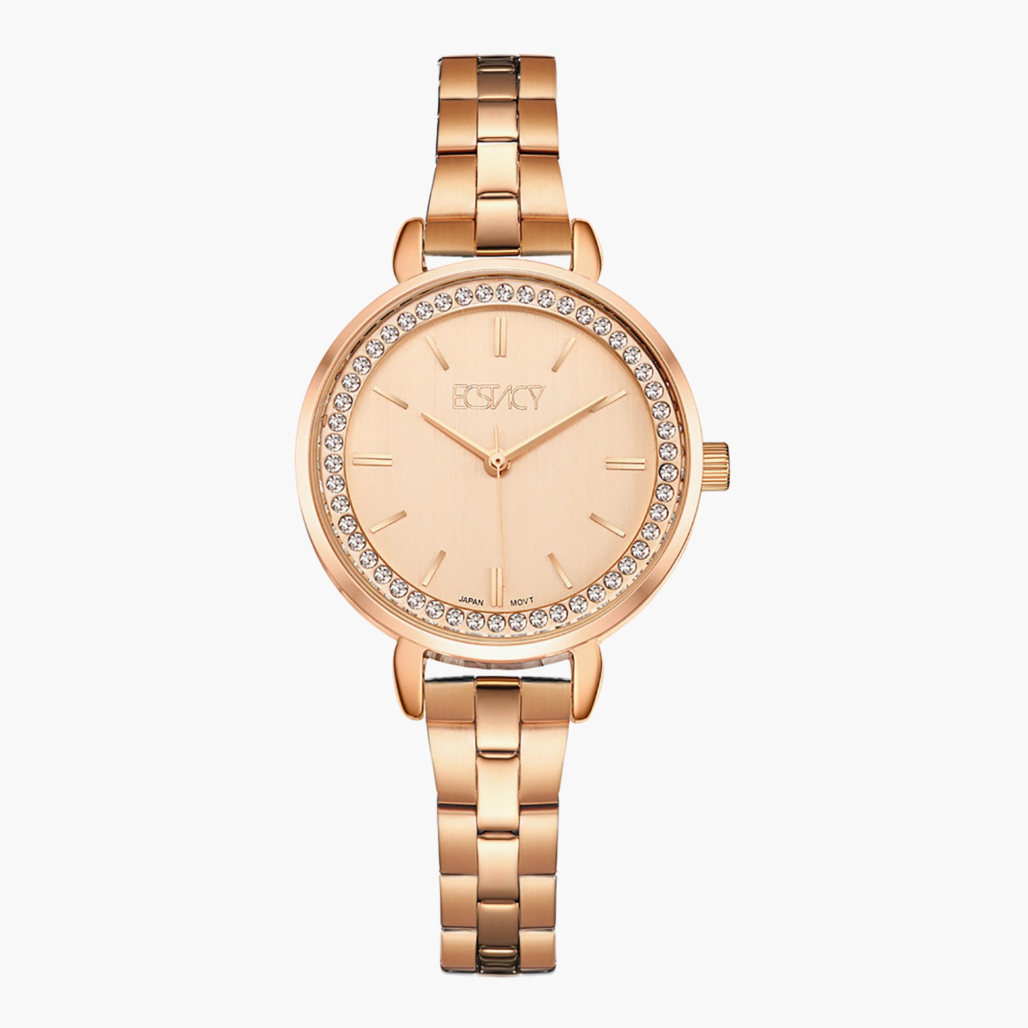 E8502-RBKK- راقب حزام ستانليس ستيل تناظرية ذهبي وردي للنساء اكستازي-women-watchesandjewellery-watches-image-1