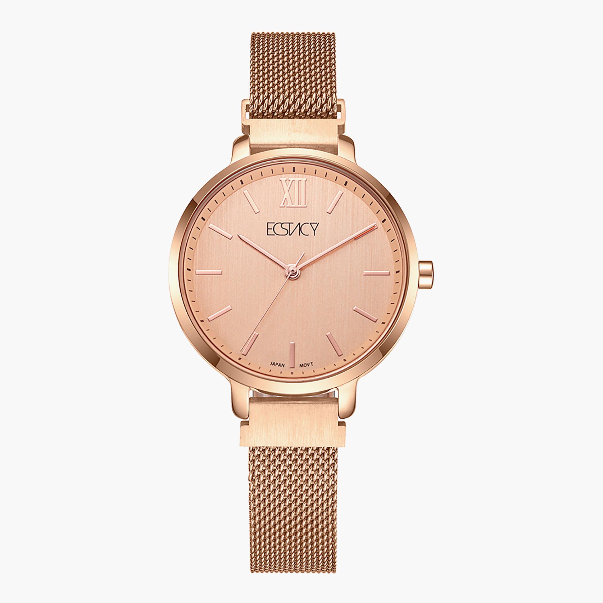E8518-RMKK- راقب حزام ستانليس ستيل تناظرية ذهبي وردي للنساء اكستازي-women-watchesandjewellery-watches-image-1