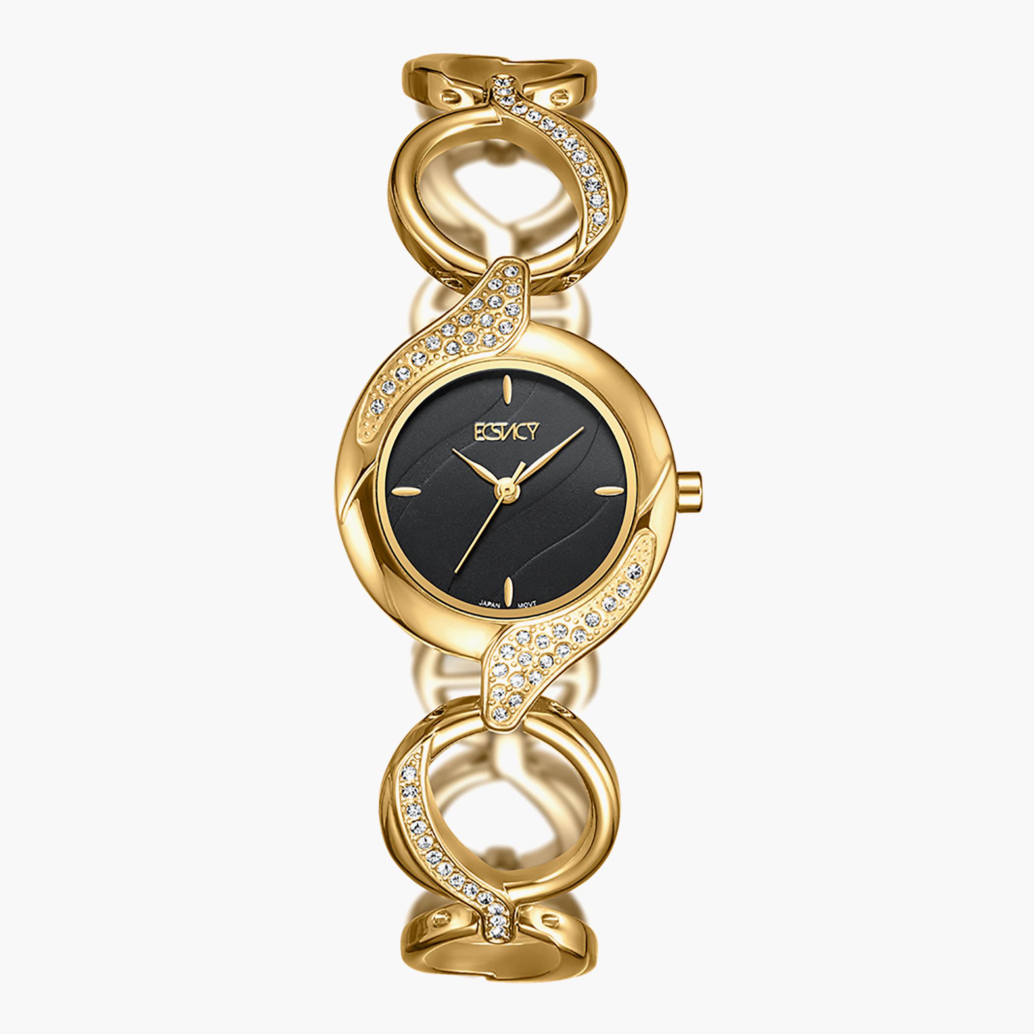 E9515-GBGB- راقب حزام ستانليس ستيل تناظرية ذهبي للنساء اكستازي-women-watchesandjewellery-watches-image-1