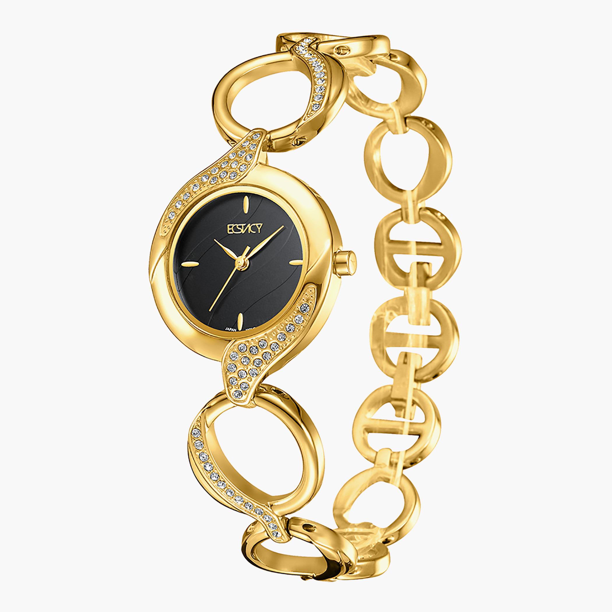 E9515-GBGB- راقب حزام ستانليس ستيل تناظرية ذهبي للنساء اكستازي-women-watchesandjewellery-watches-image-2
