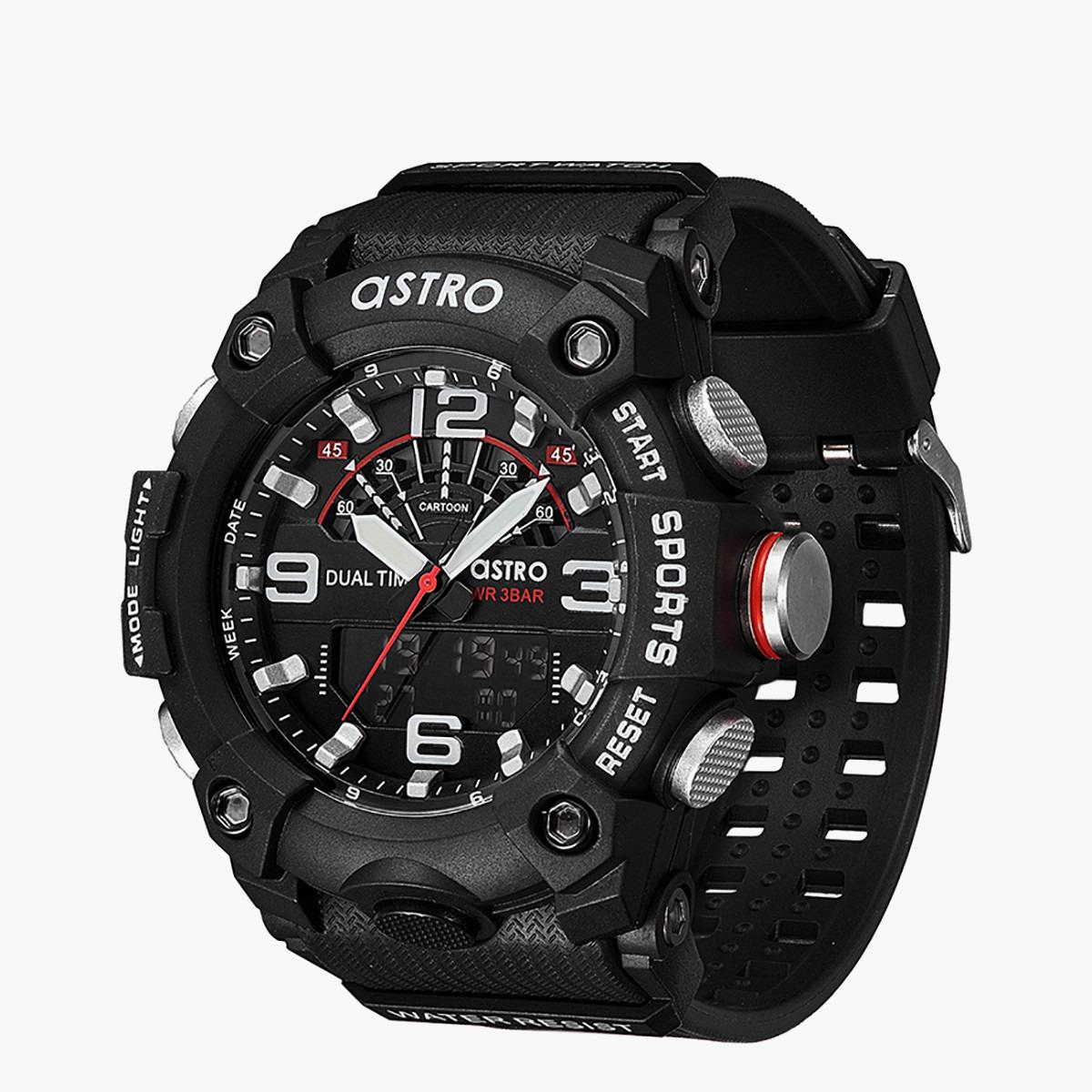 Astro Men Black Analog/Digital Plastic Strap Watch -A21809-PPBB-men-watchesandjewellery-watches-image-2