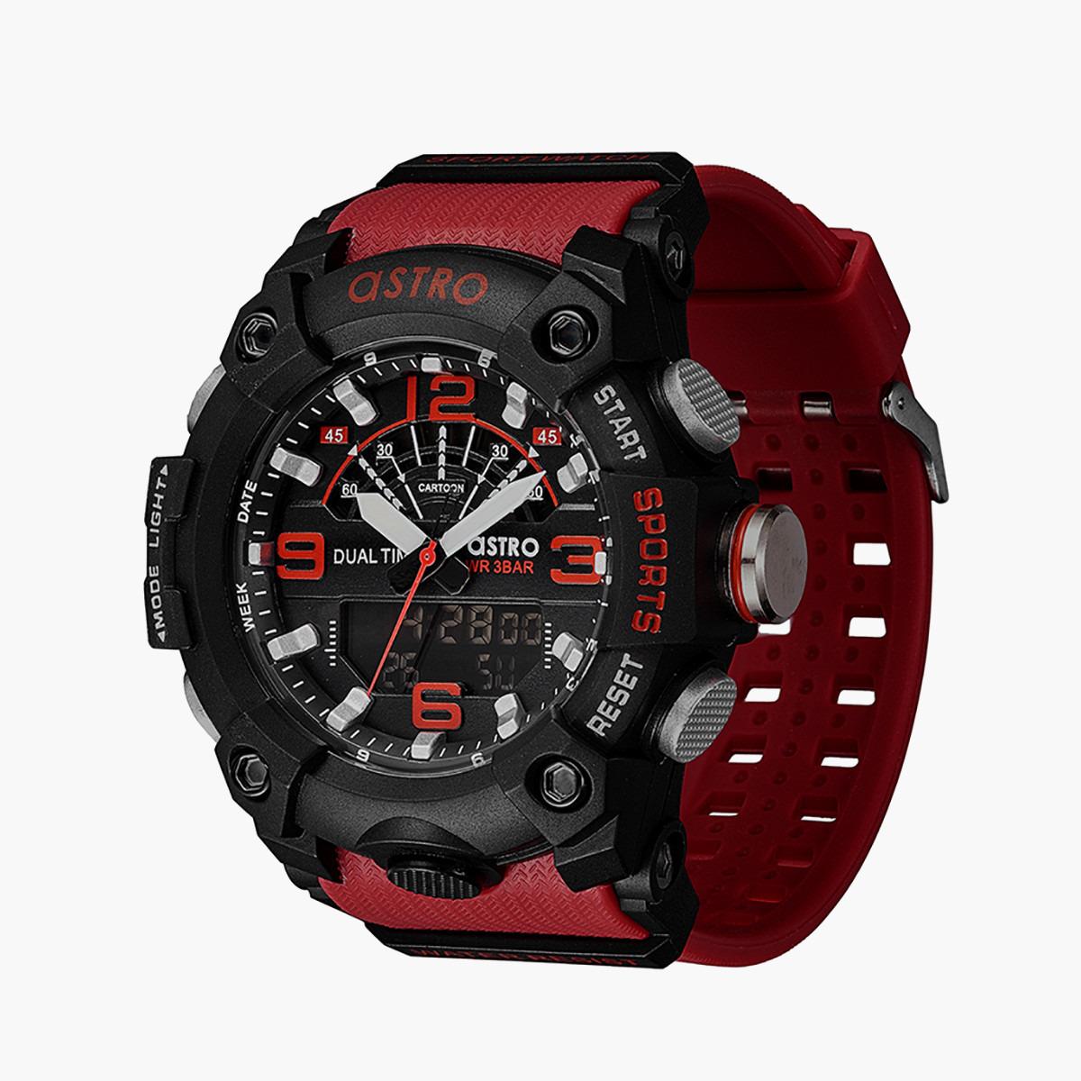 A21809-PPRB- راقب حزام لدائن تناظرية/ رقمية أحمر للرجال أسترو-men-watchesandjewellery-watches-image-2