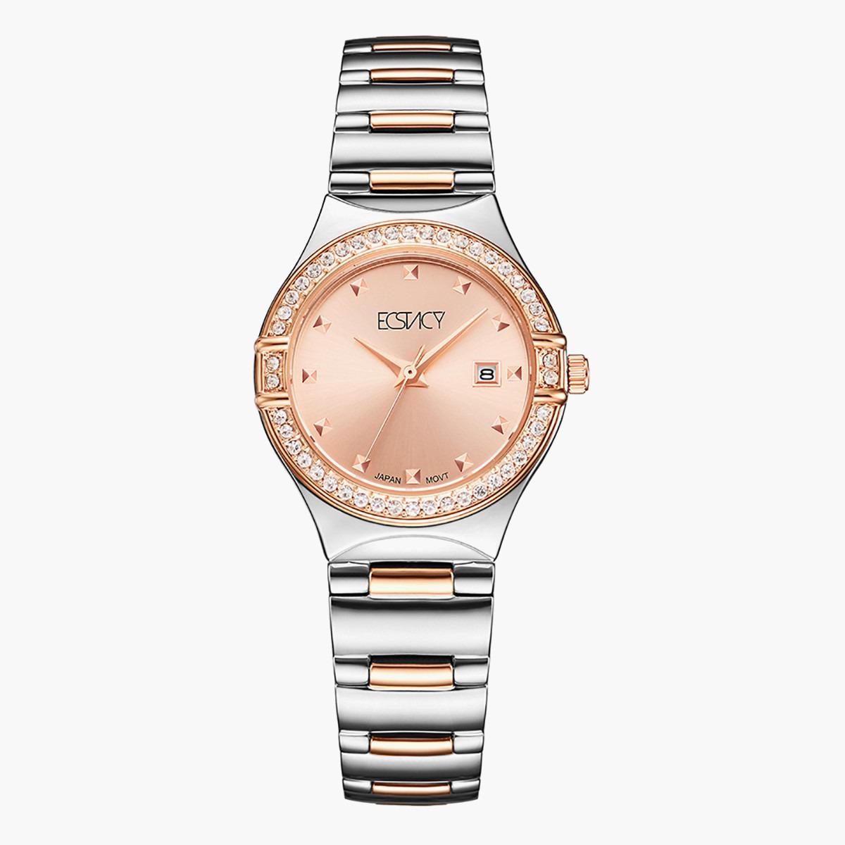 E6512KBKK- راقب حزام ستانليس ستيل تناظرية الفضة والذهب للنساء اكستازي-women-watchesandjewellery-watches-image-1