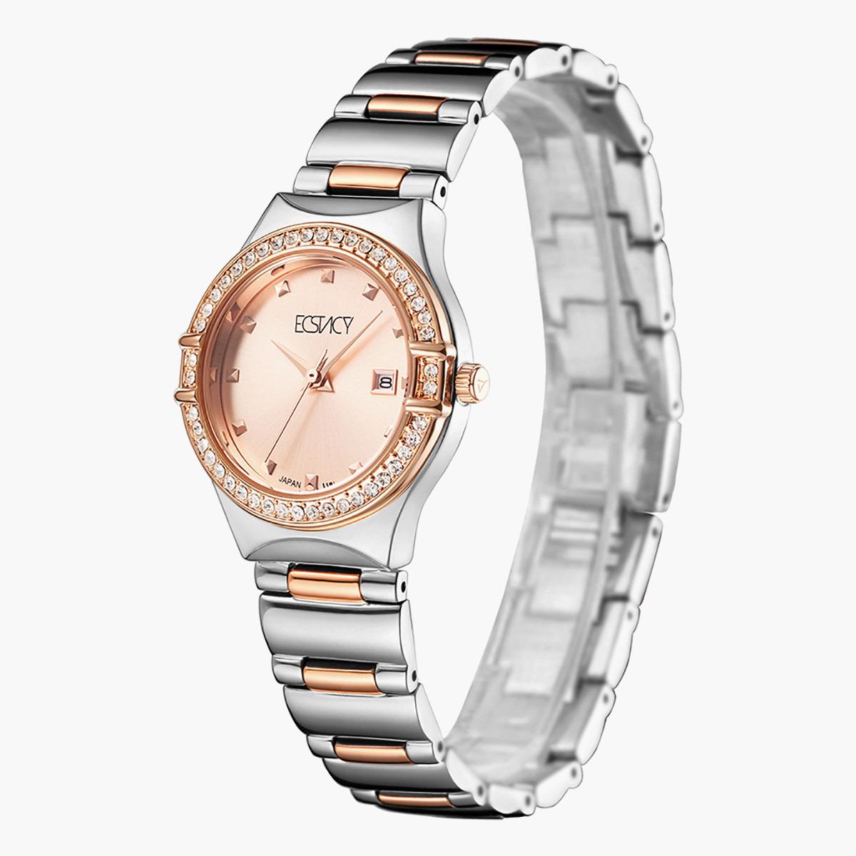 E6512KBKK- راقب حزام ستانليس ستيل تناظرية الفضة والذهب للنساء اكستازي-women-watchesandjewellery-watches-image-2