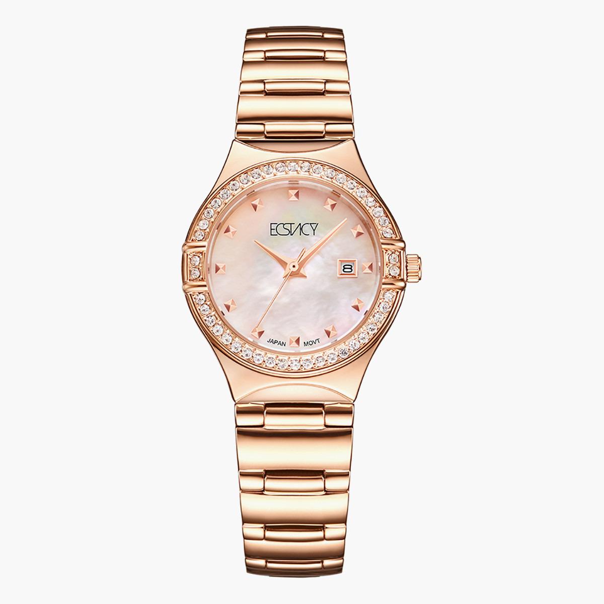 E6512RBKM- راقب حزام ستانليس ستيل تناظرية ذهبي وردي للنساء اكستازي-women-watchesandjewellery-watches-image-1