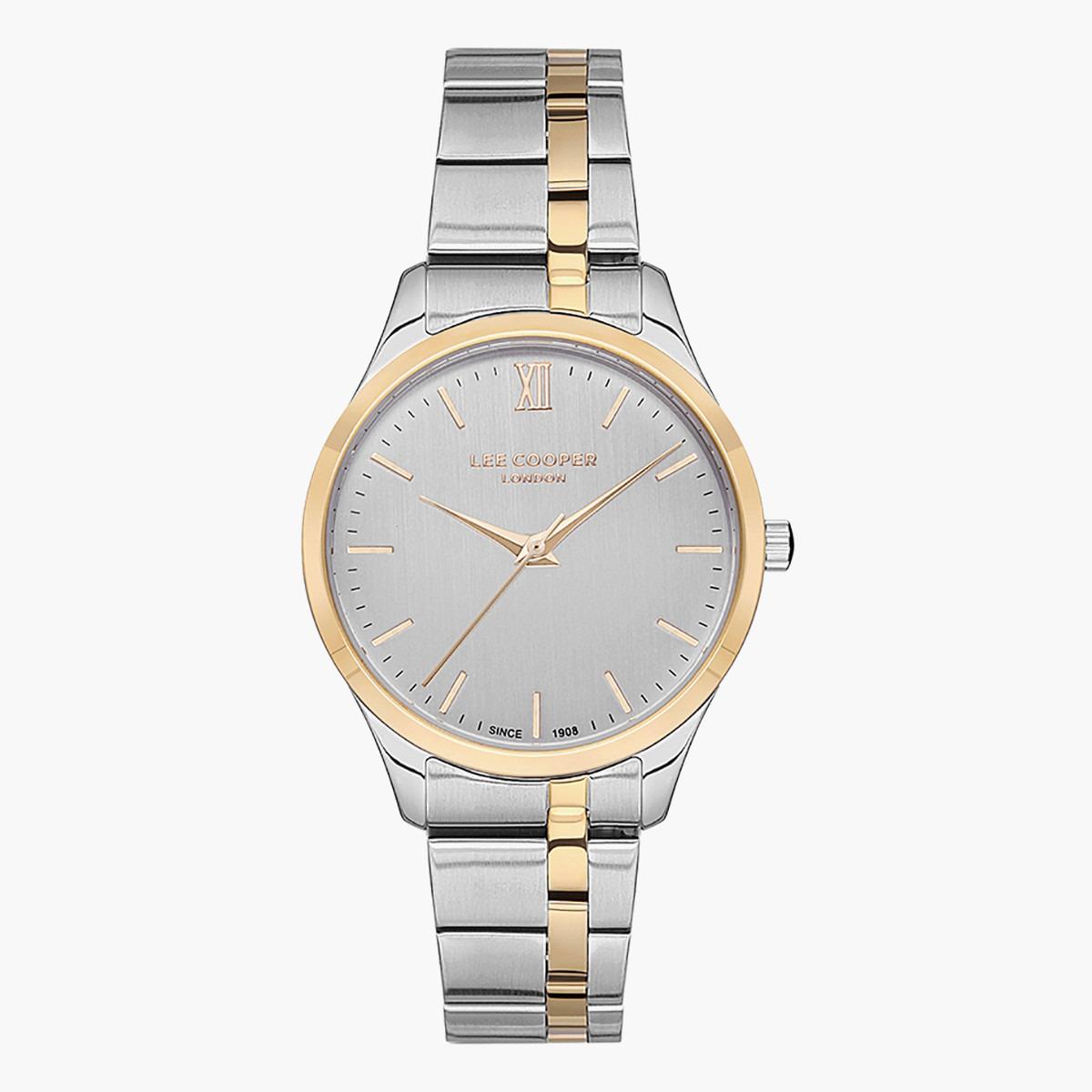 LC07116.230- راقب حزام معدن تناظرية الفضة والذهب للنساء لي كوبر-women-watchesandjewellery-watches-image-1