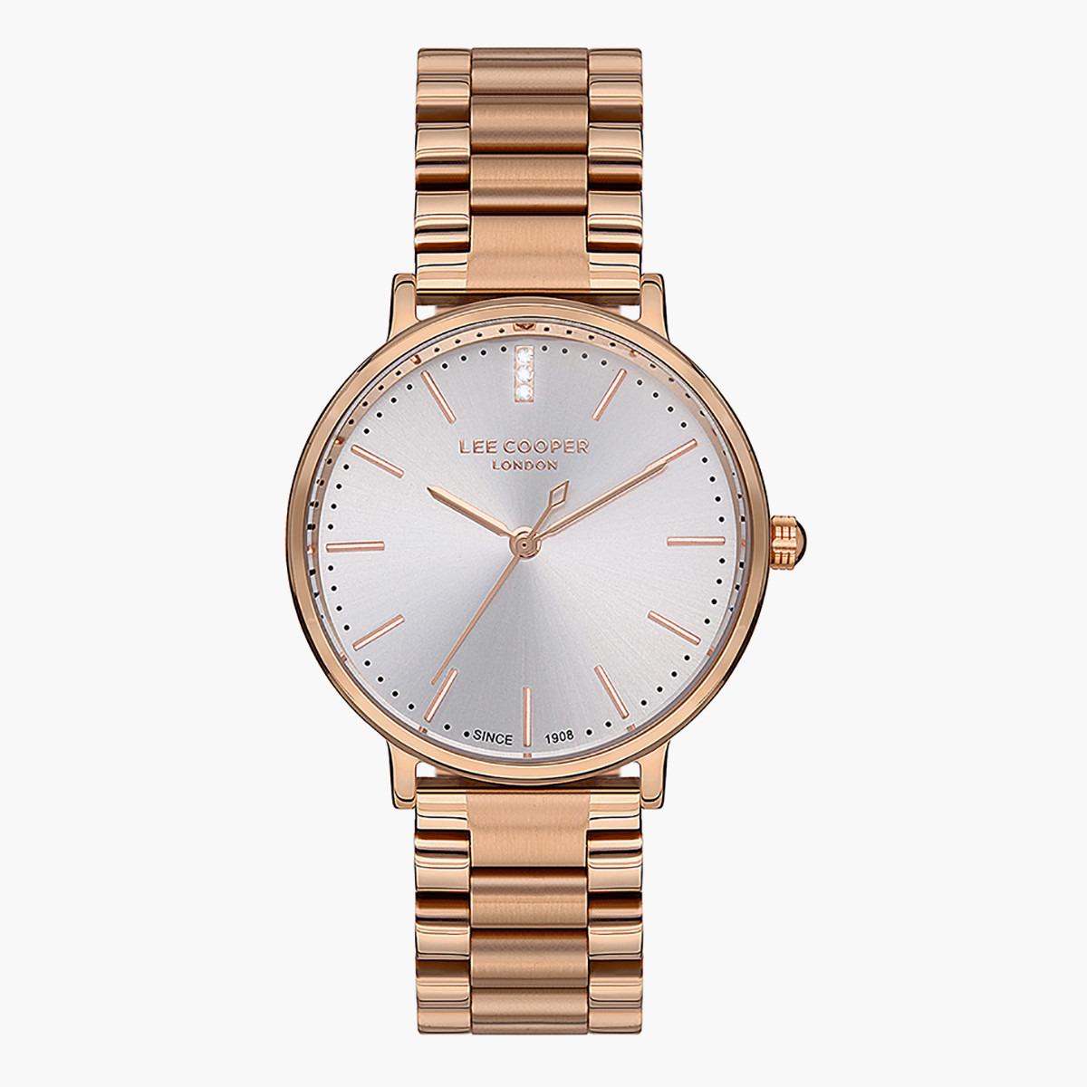 LC07129.430- راقب حزام معدن تناظرية ذهبي وردي للنساء لي كوبر-women-watchesandjewellery-watches-image-1